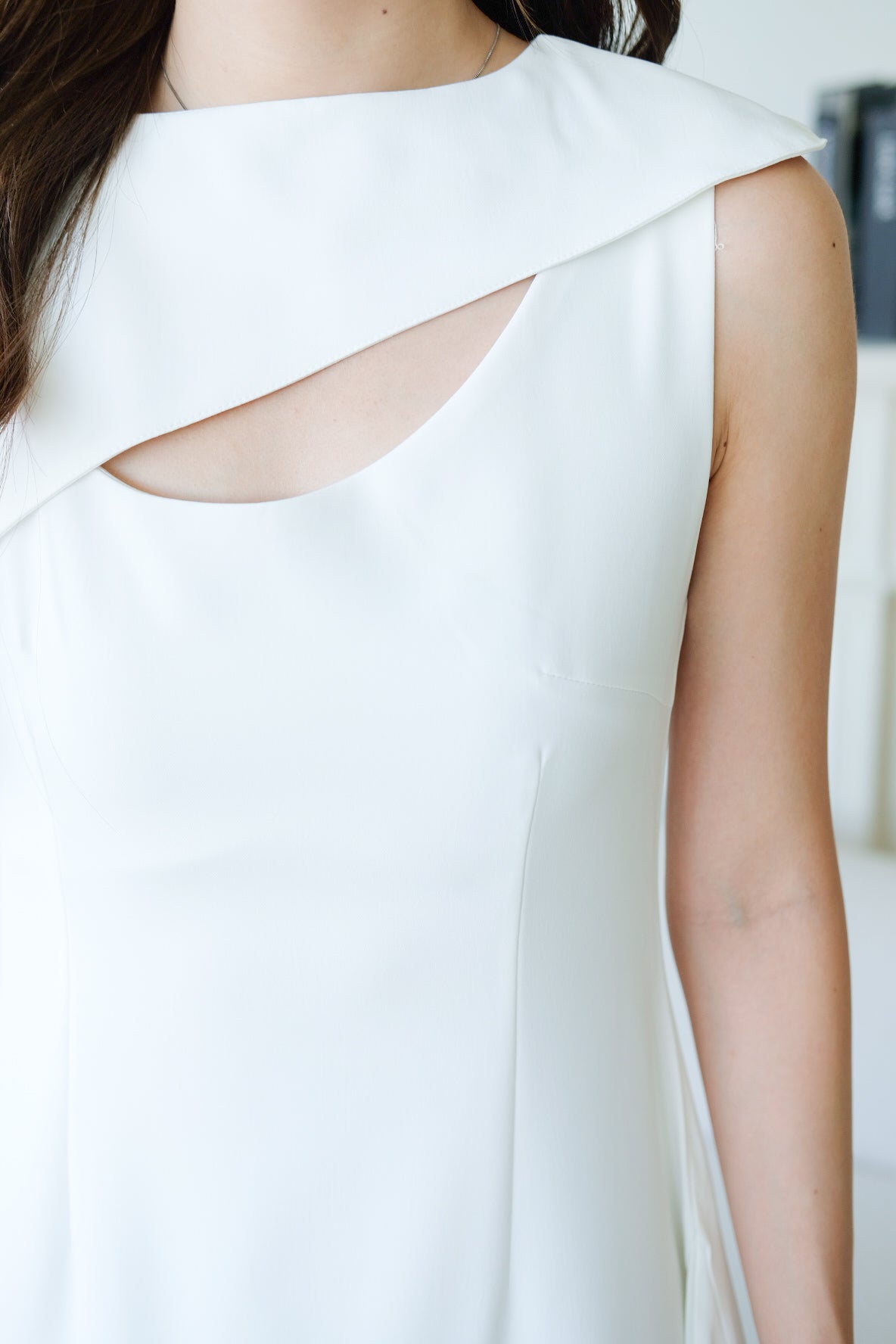 Venice Cut In Skater Maxi Dress (White)