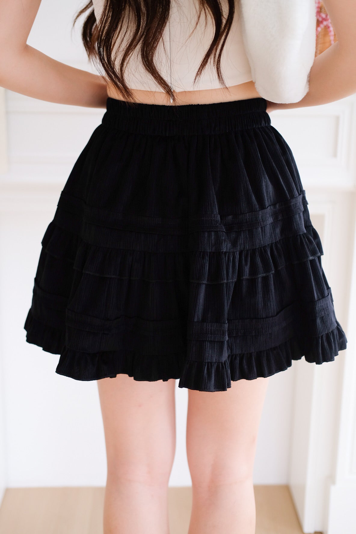 Geraldine Ruffle A Line Skirt (Black)