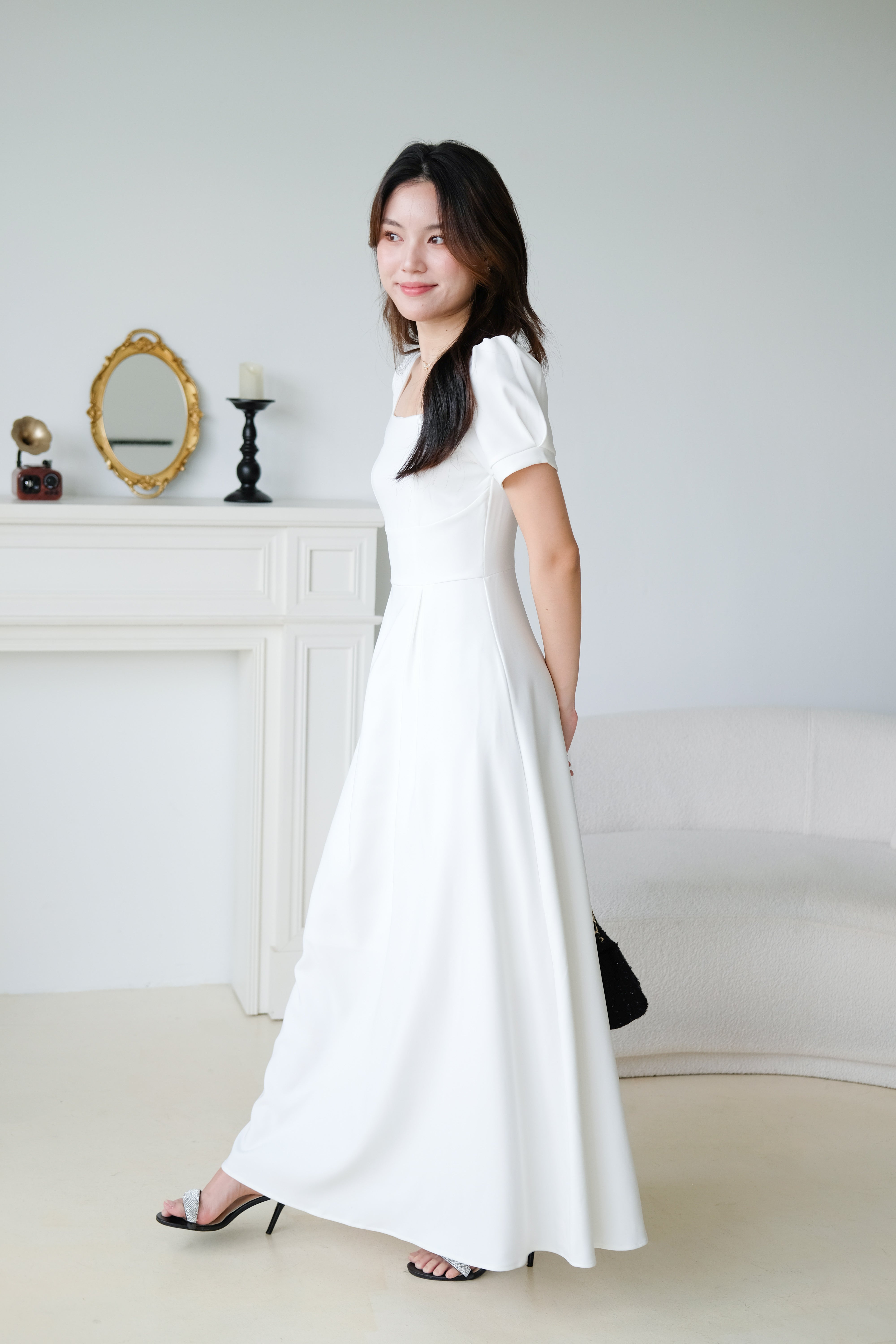 Sorelle Maxi Dinner Dress (White)