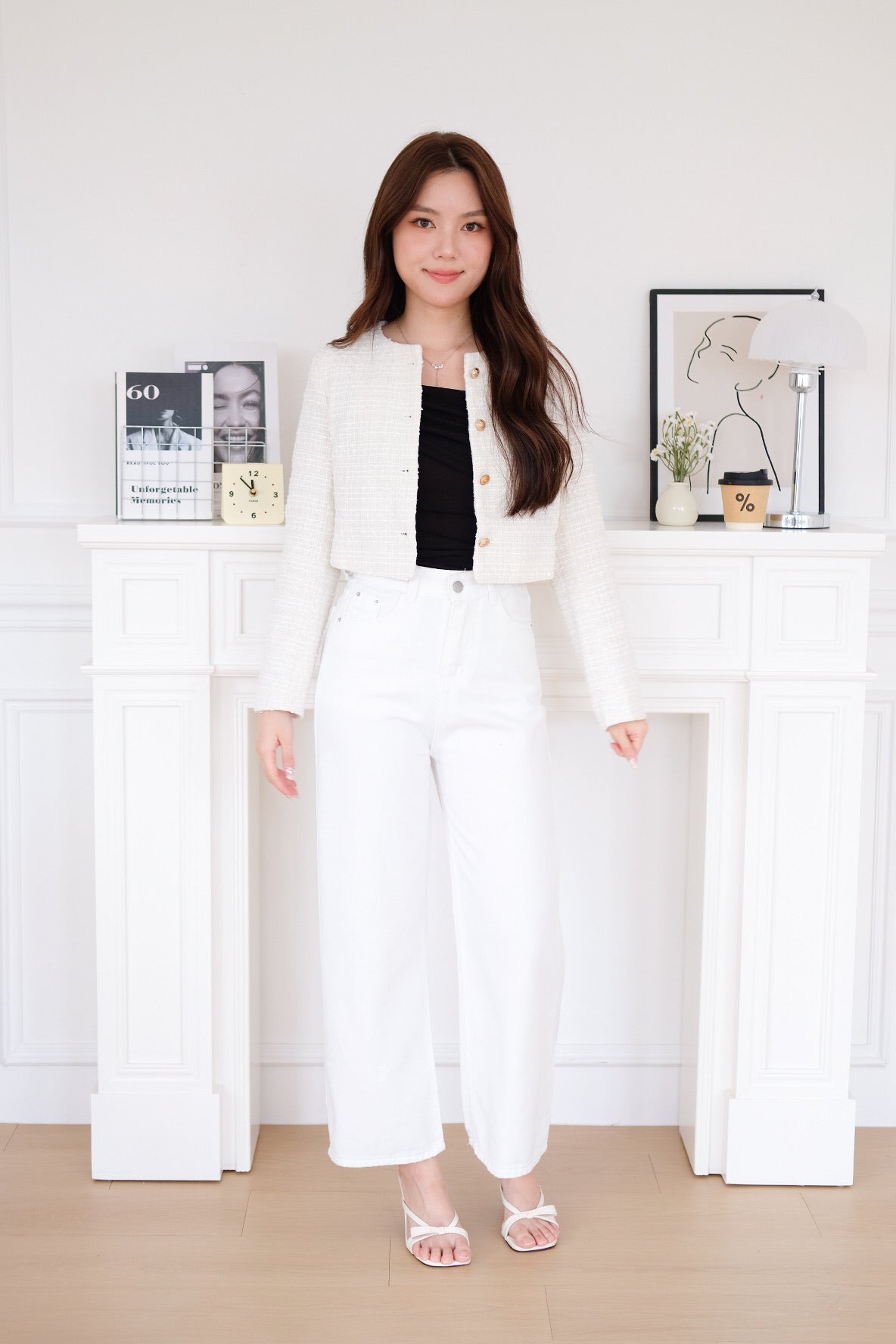 Matin Denim Straight Jeans (White)