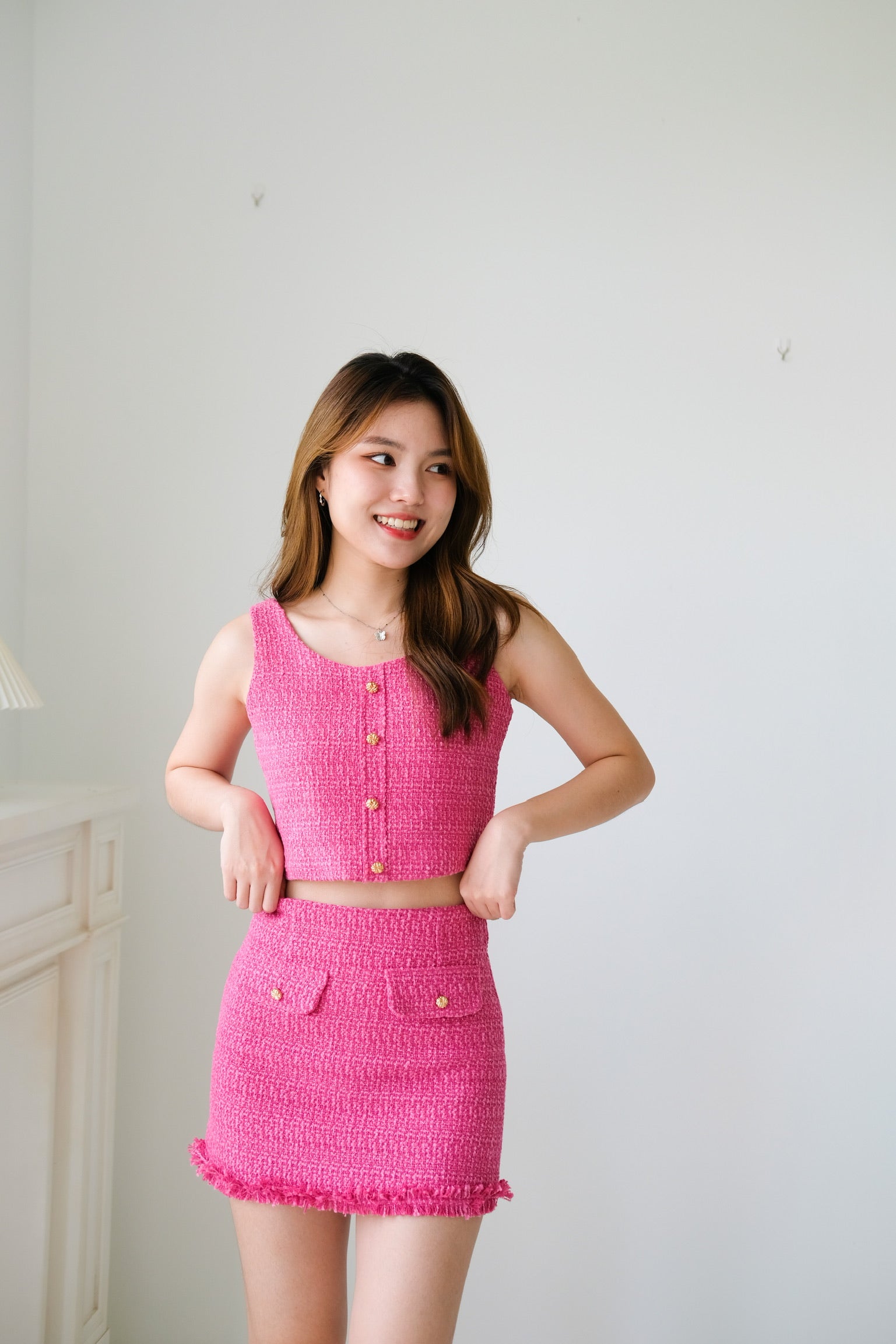 Hanna Tweed Set (Hot Pink)