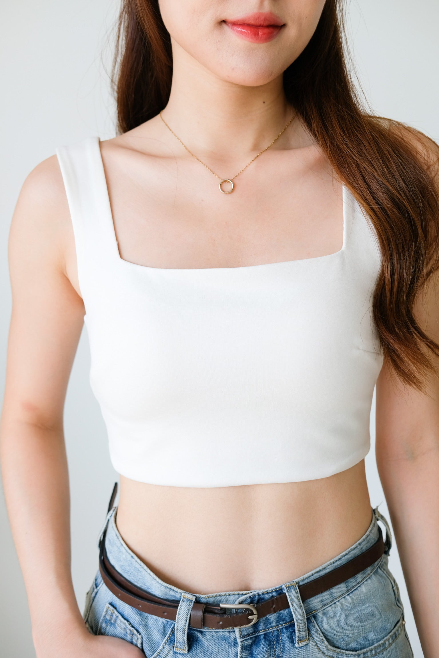 Classic Padded Cami Top (White)