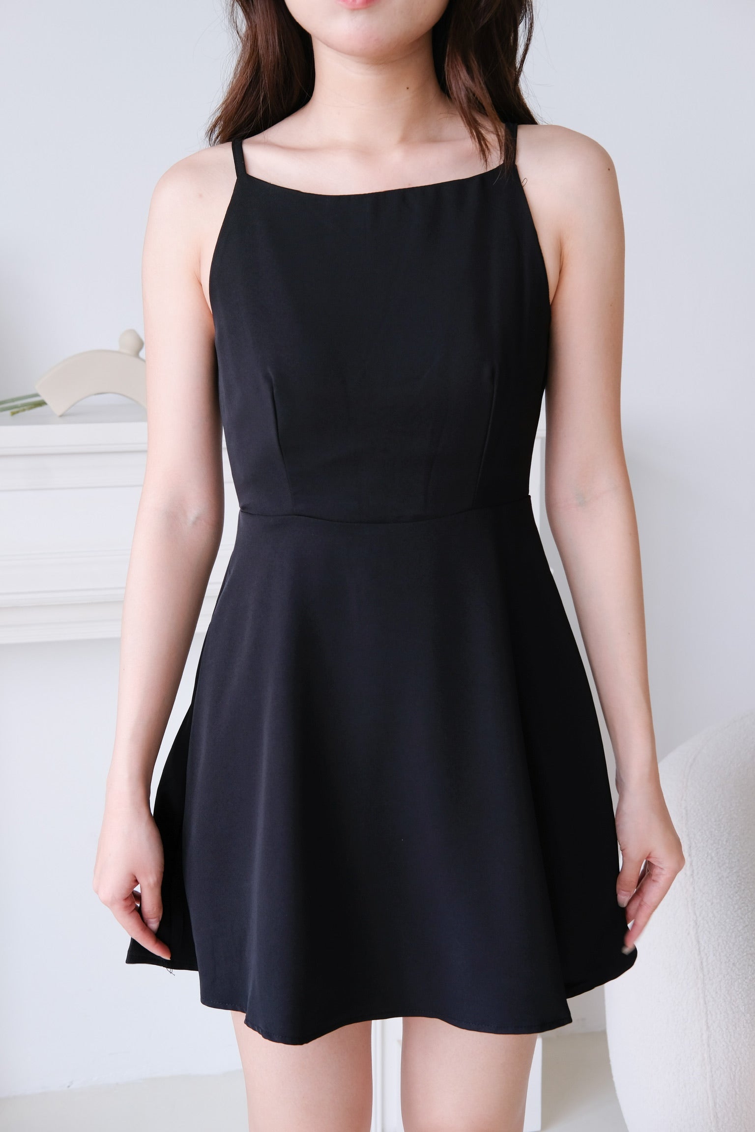 Stella Boatneck Flare Dress (Black)