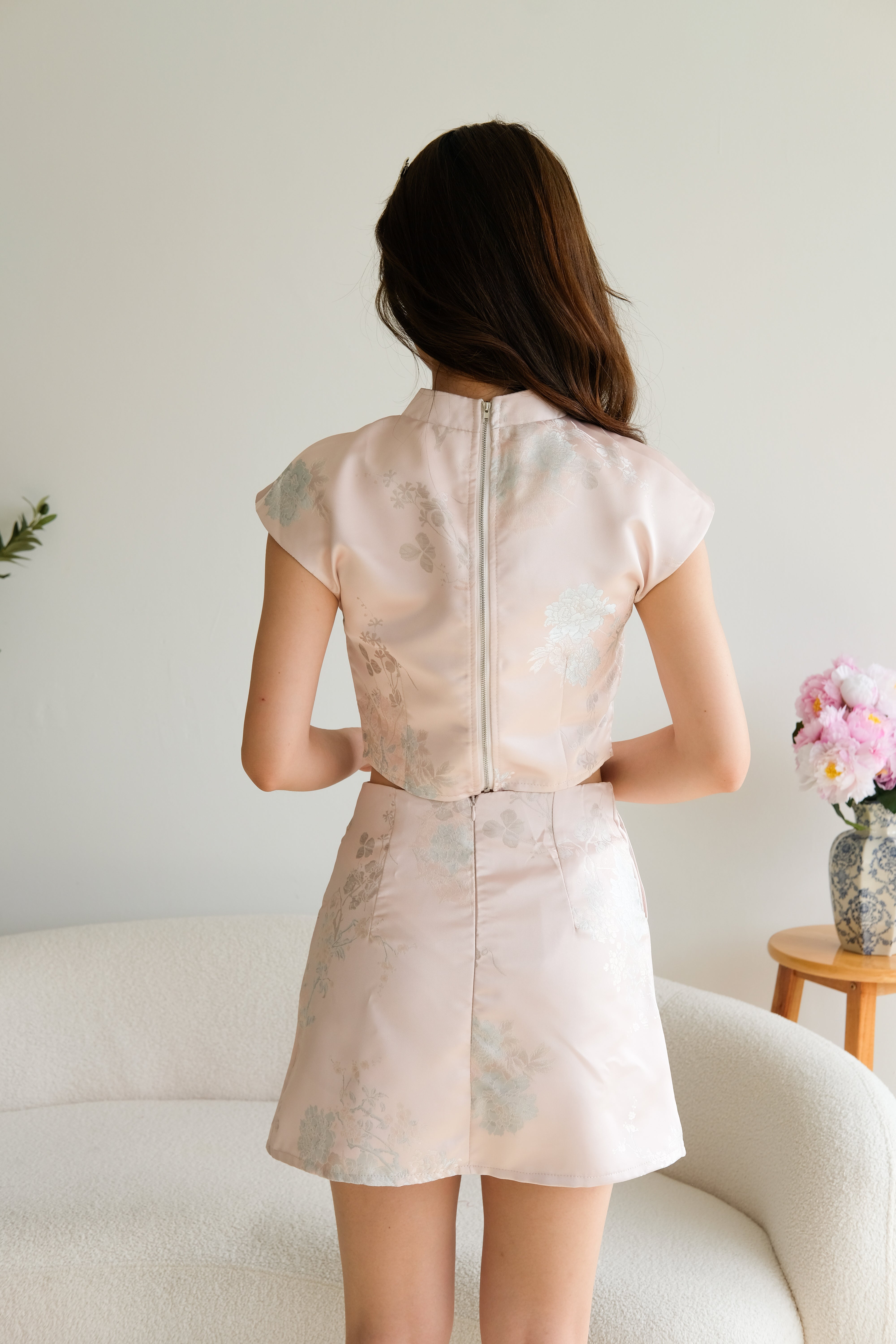 Yue Ya Modern Cheongsam (Misty Pink)