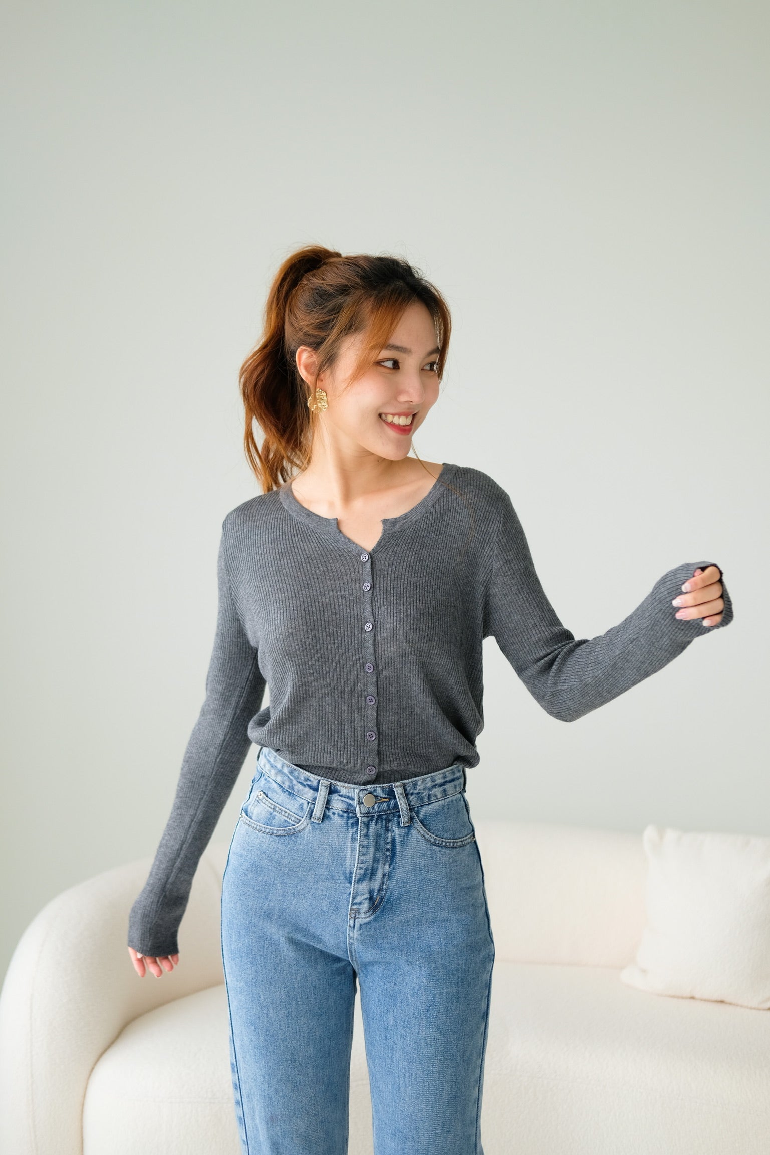 Ultimate Comfy Sleeves Top (Grey)