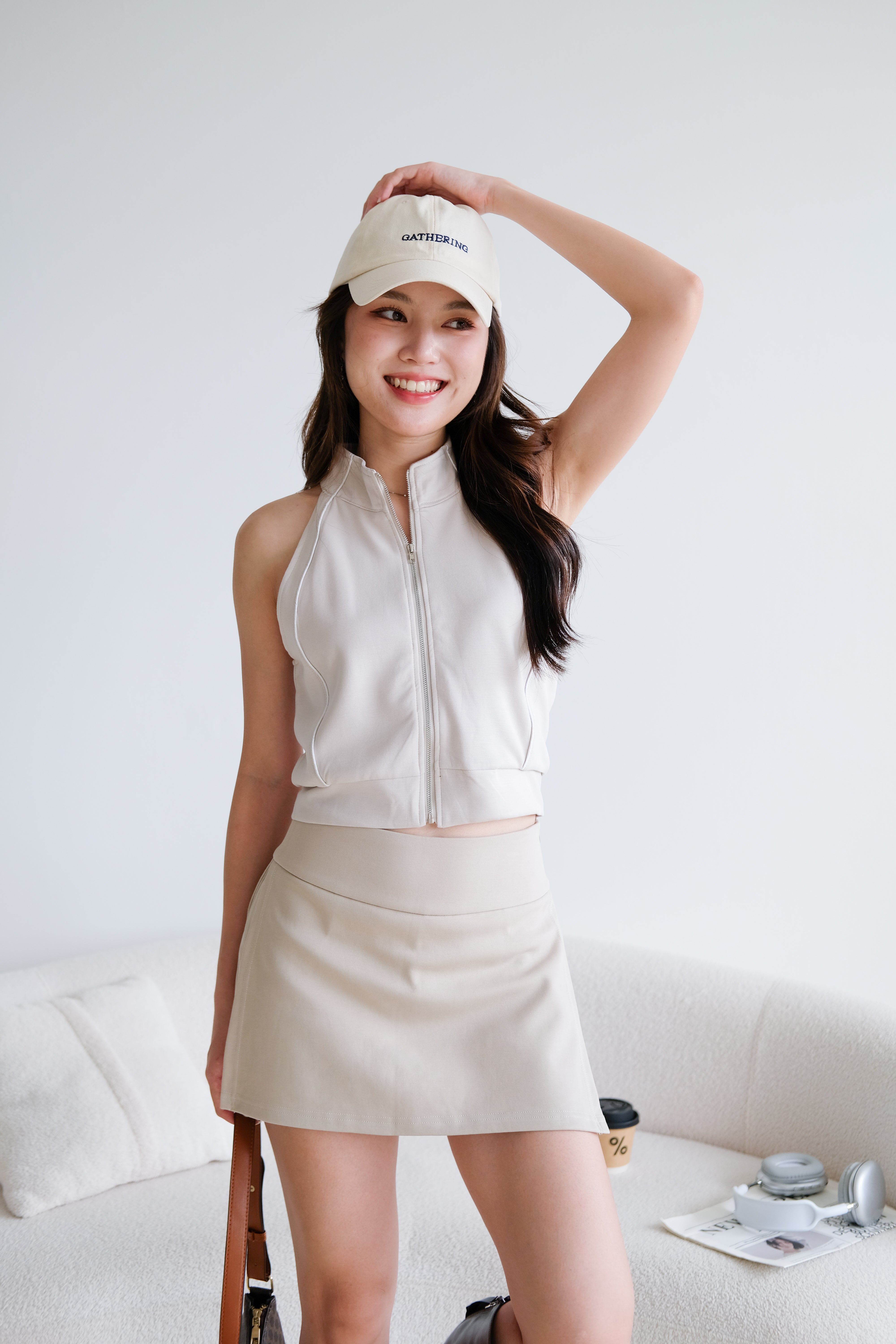 Fred Sporty Halter Top (Oat Beige)