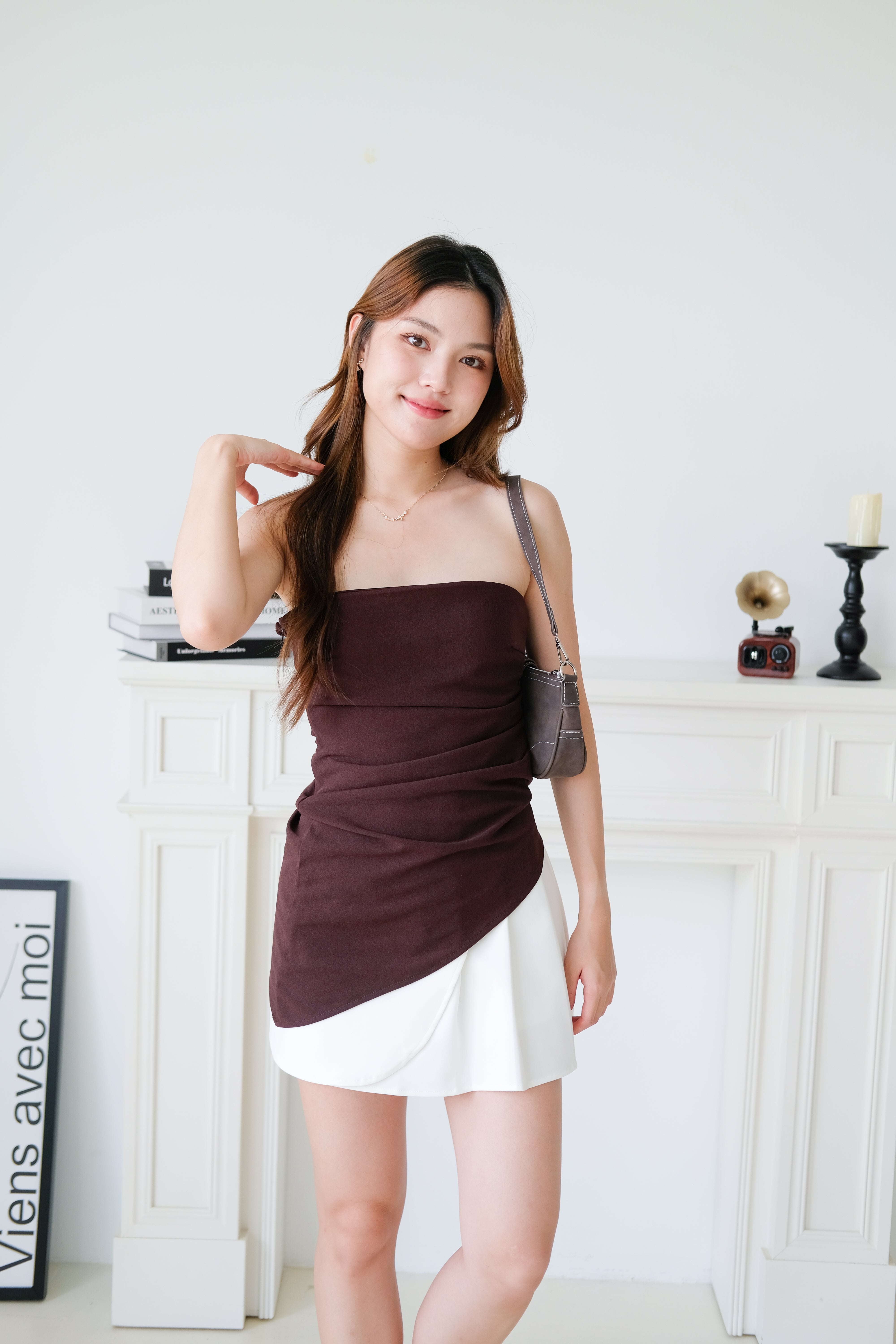 Power Hour Asymmetrical Tube Top (Mocha)