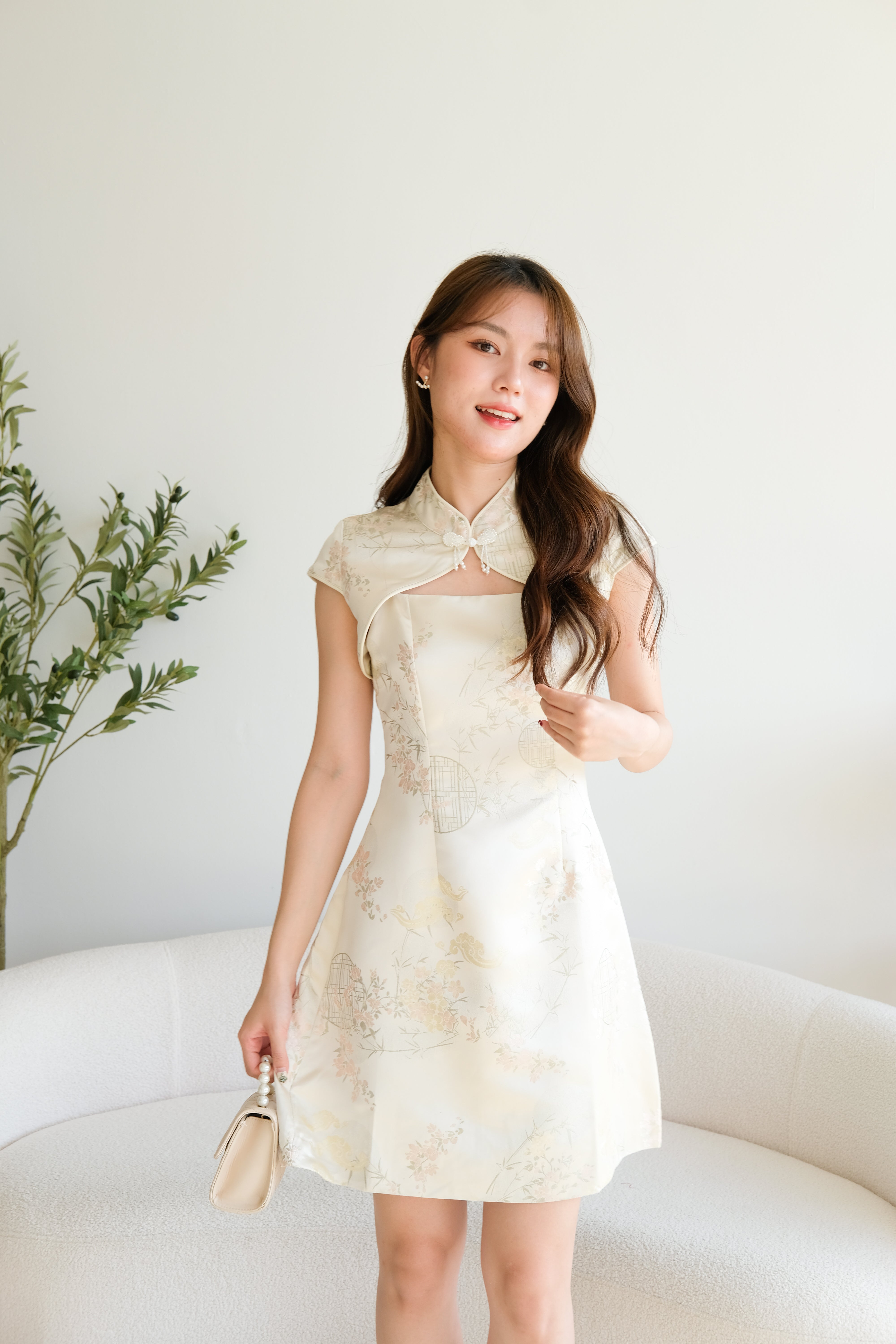 Jing Xiu 2 in 1 Cheongsam (Light Yellow)