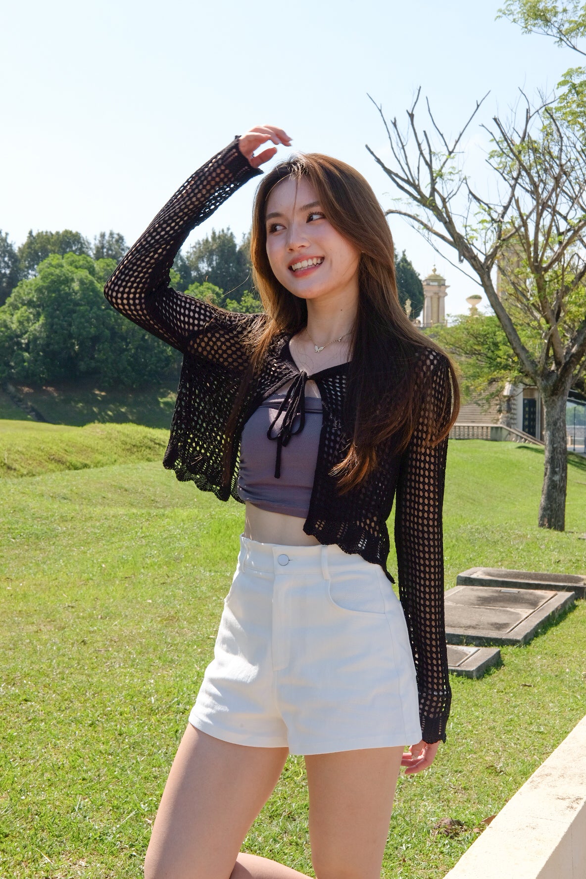 Absolute Denim High Waist Shorts (White)