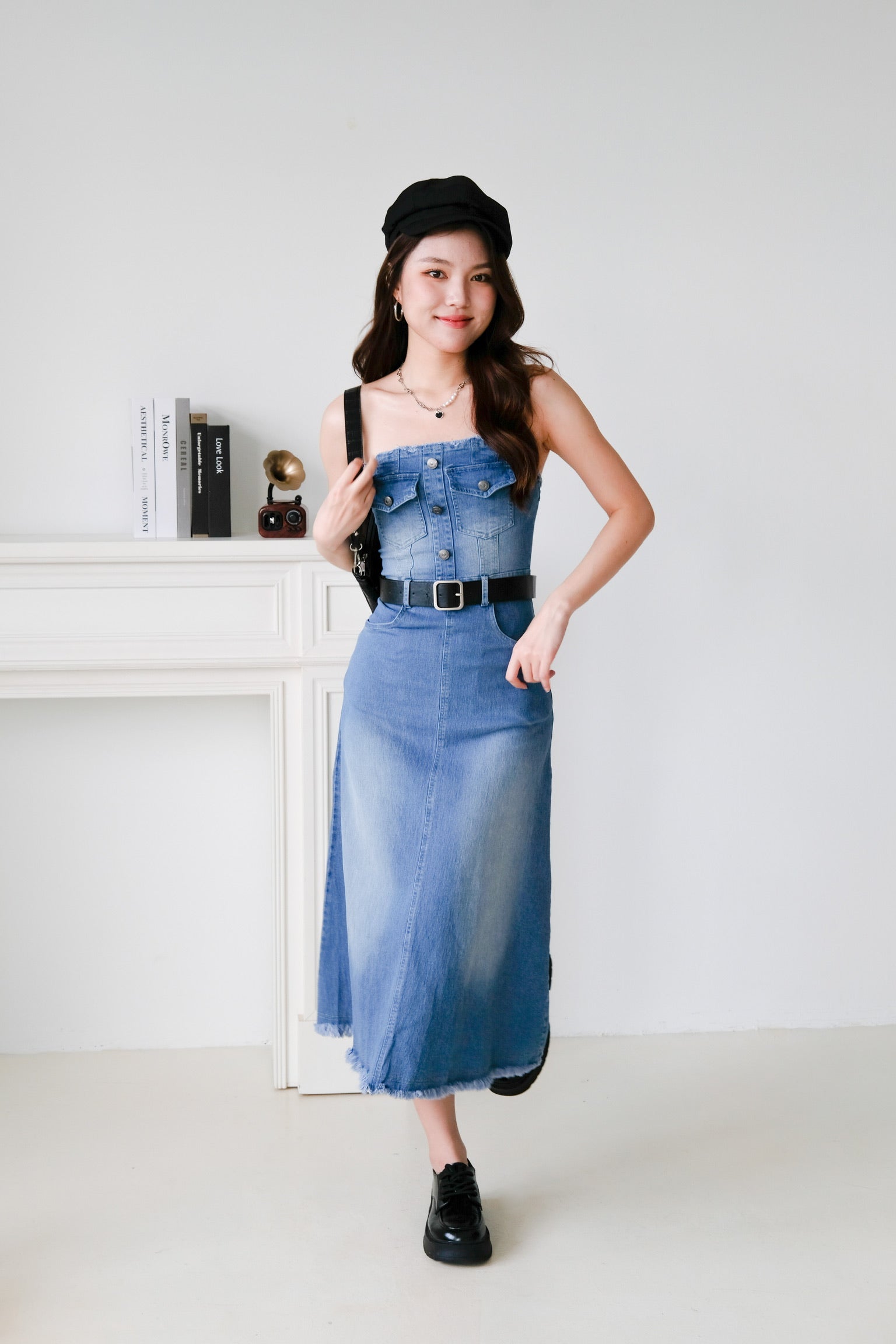 Altitude Denim Tube Maxi Dress (Dark Wash)