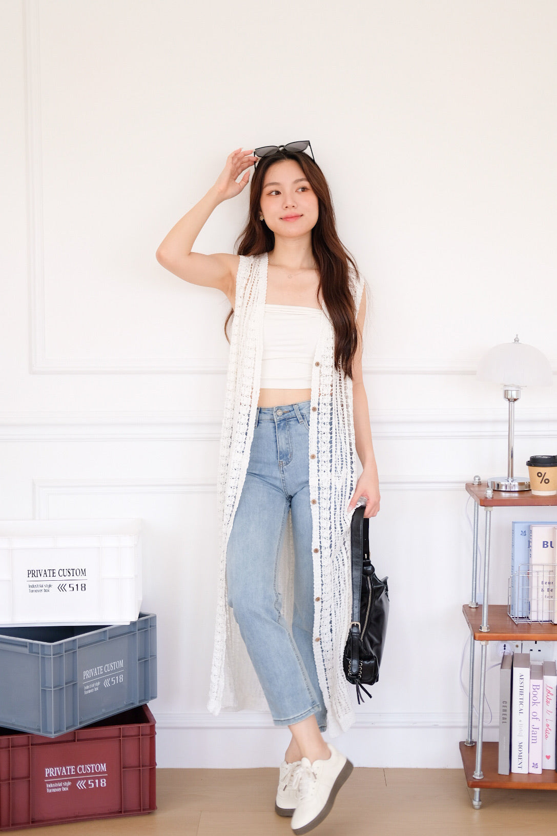 Romania Crochet Maxi Outerwear (White)