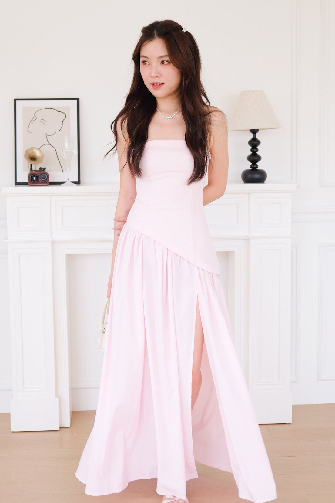 Kimberly Tube Sash Maxi Dress (Baby Pink)