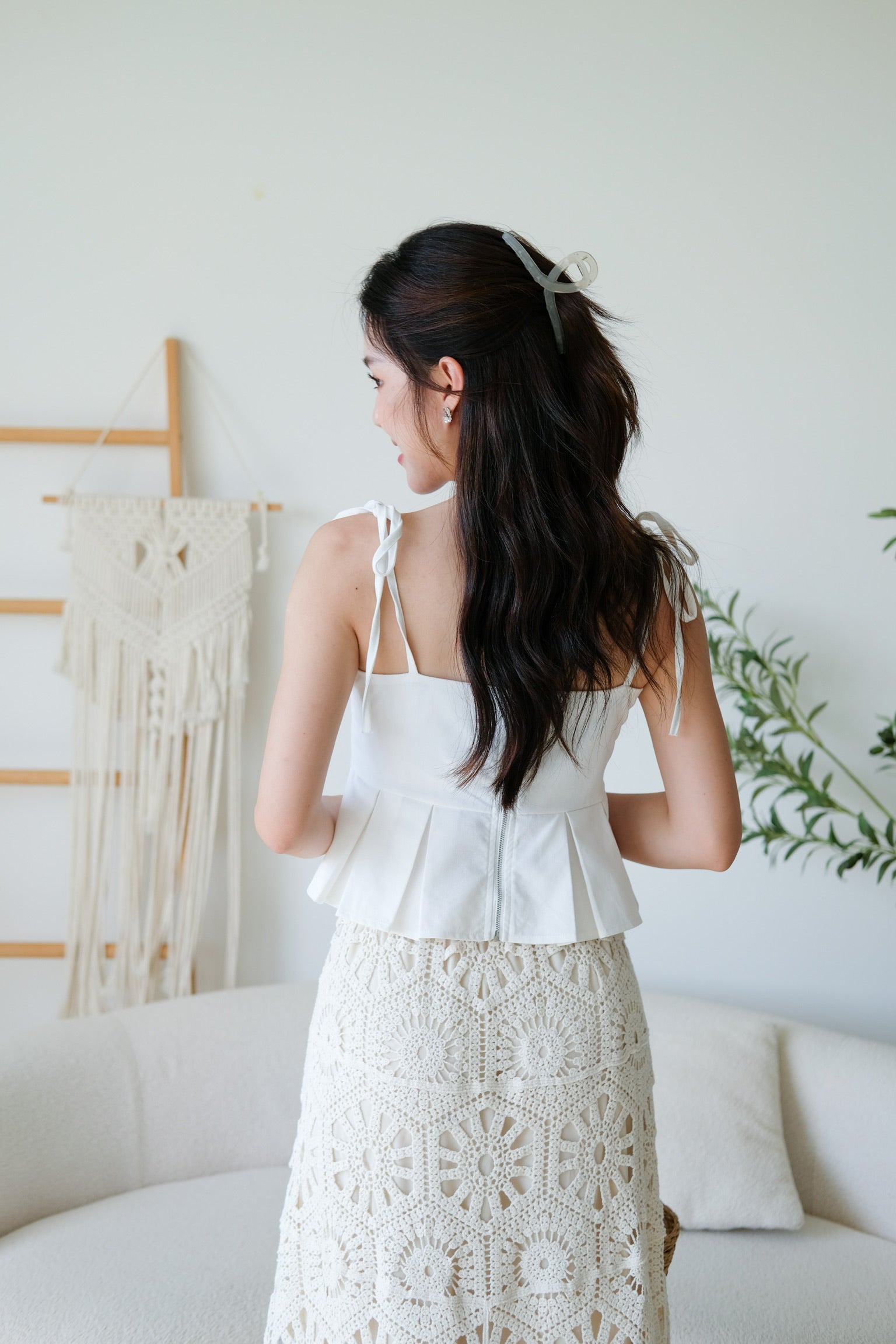 Marise Bohemian Muji Crop (White)