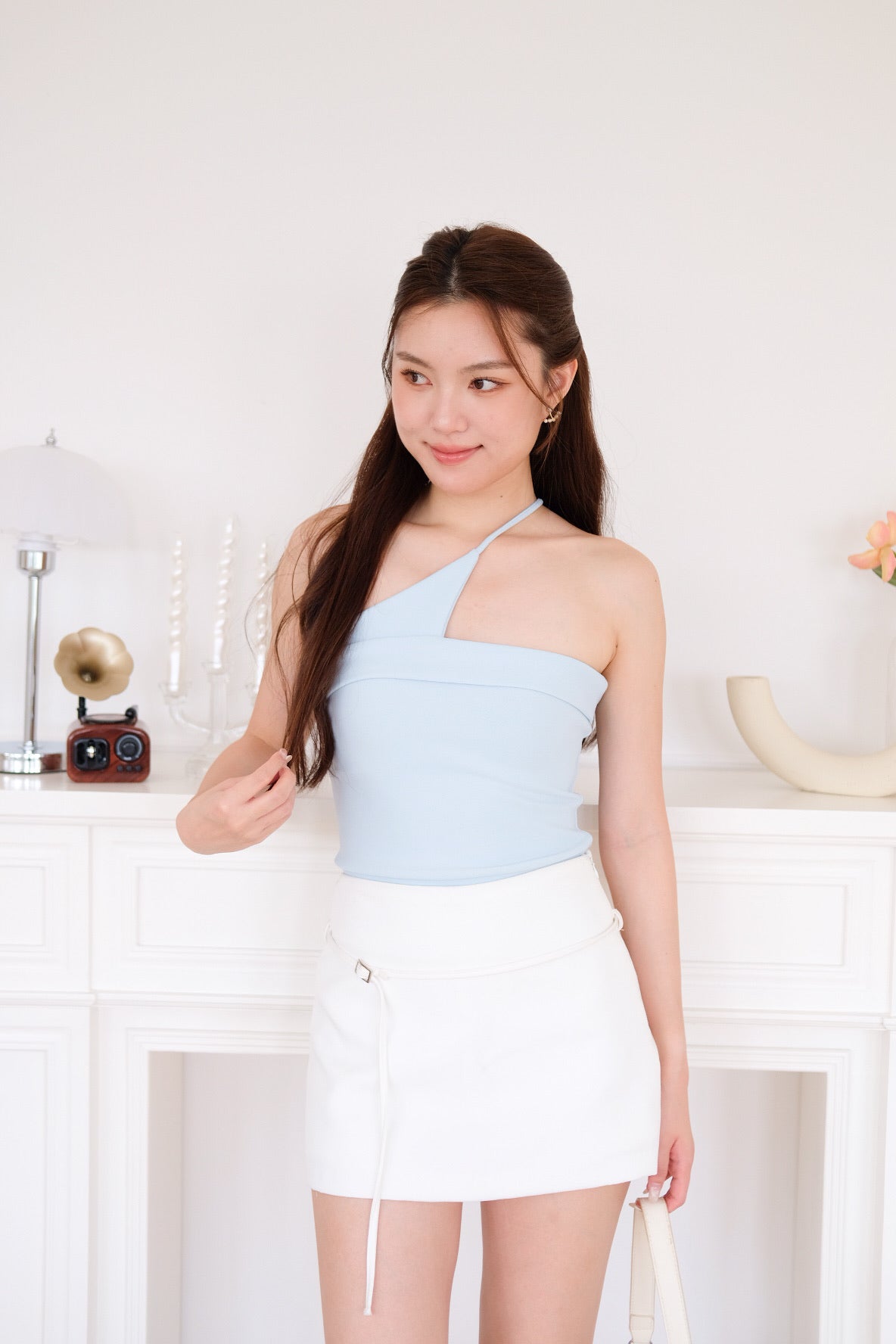 Sovanna Asymmetrical Cami Crop (Baby Blue) [ETA 12 Sept]