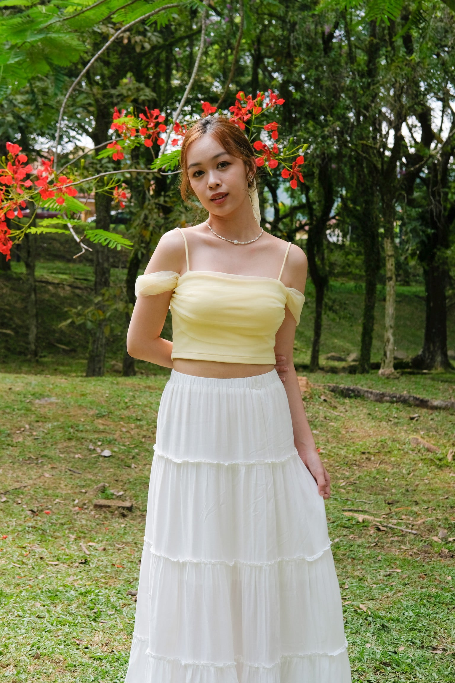 Aella Mesh Crop (Pale Yellow)