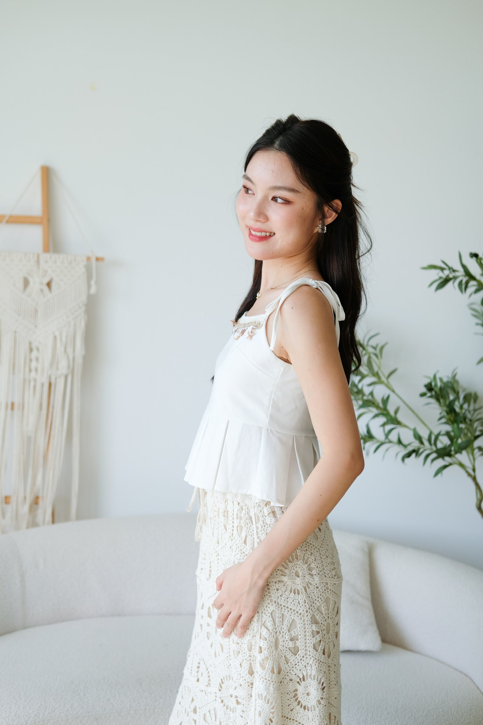 Zahara Crochet Maxi Skirt (Cream)