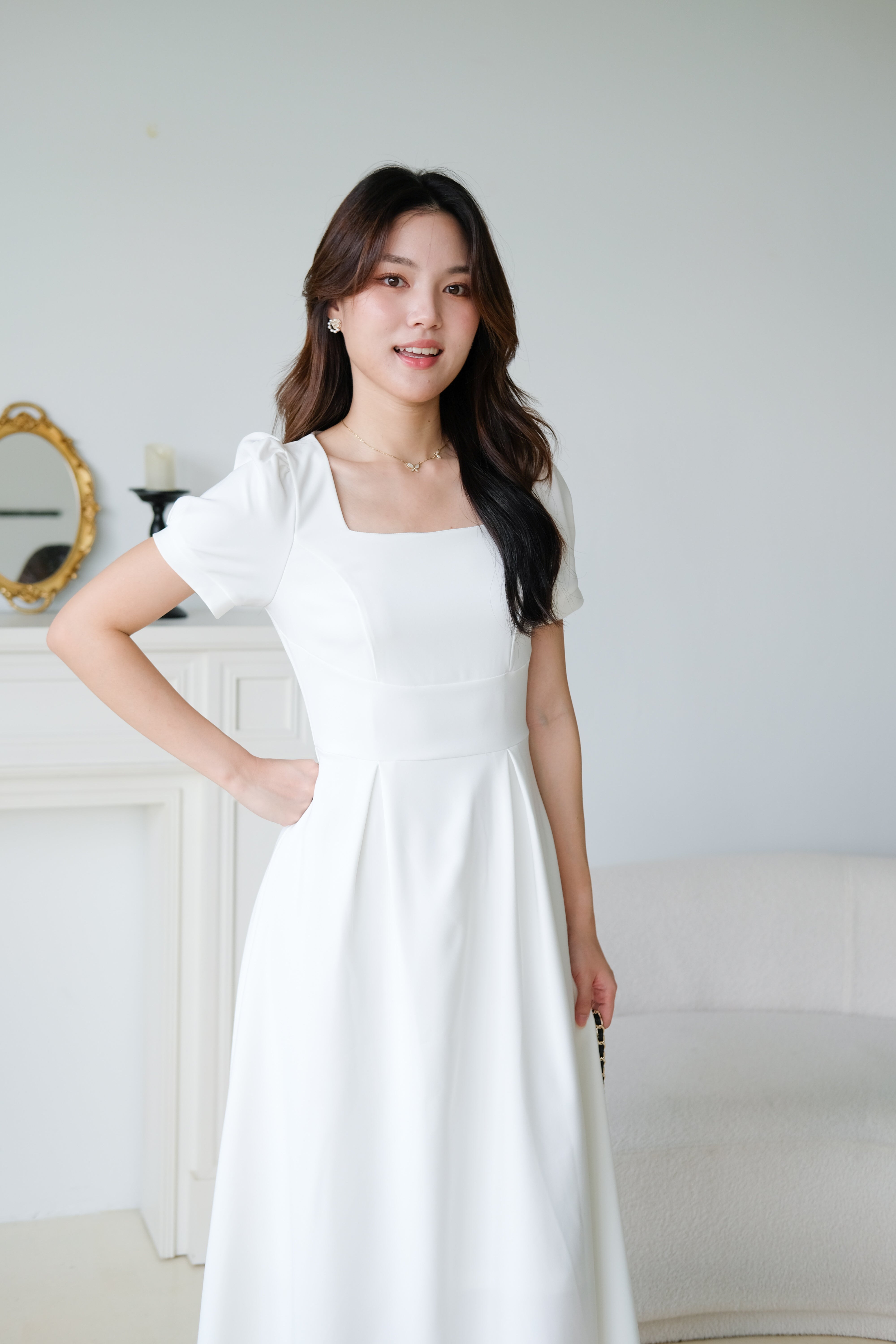 Sorelle Maxi Dinner Dress (White)