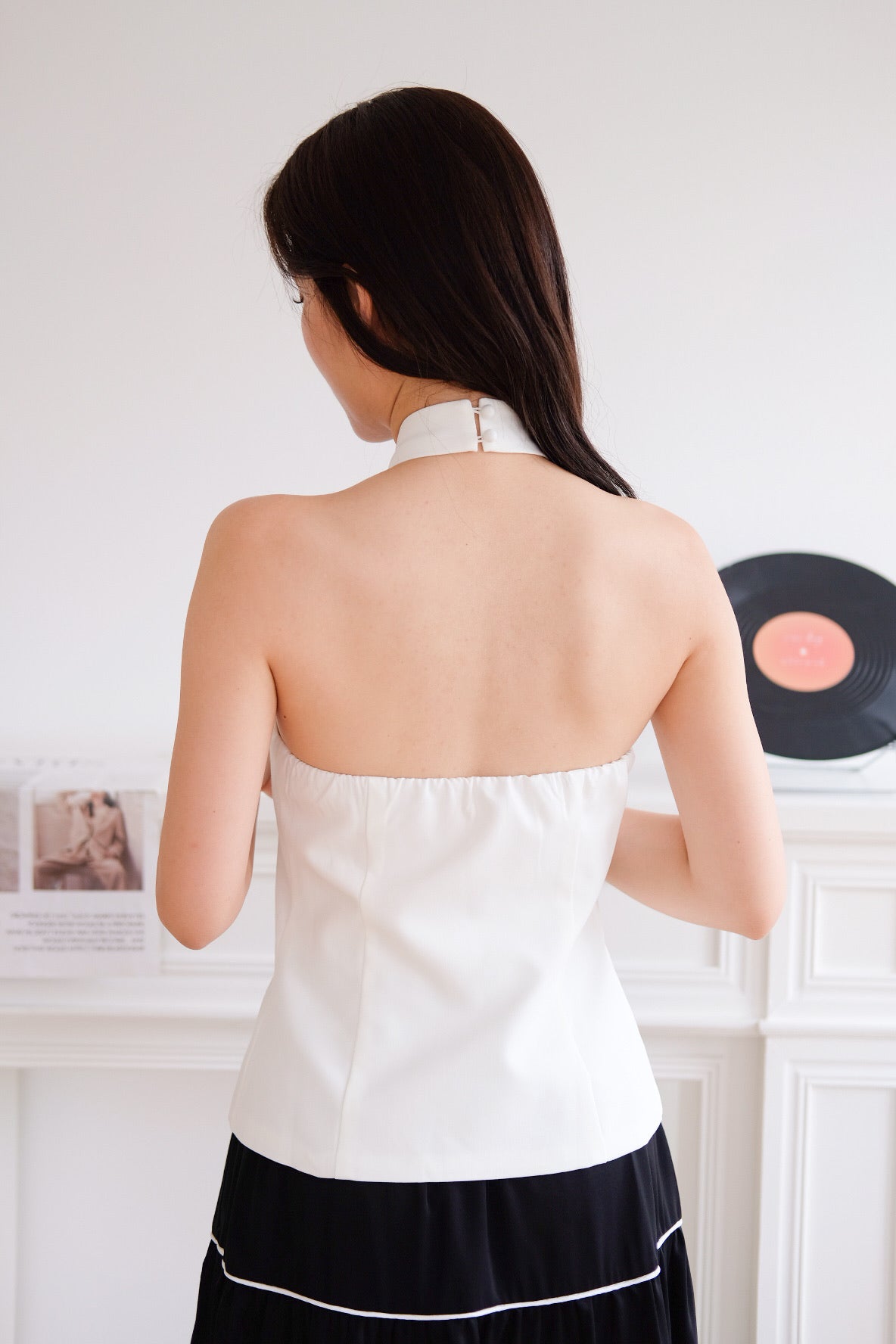 Angie Criss Cross Padded Top (White)