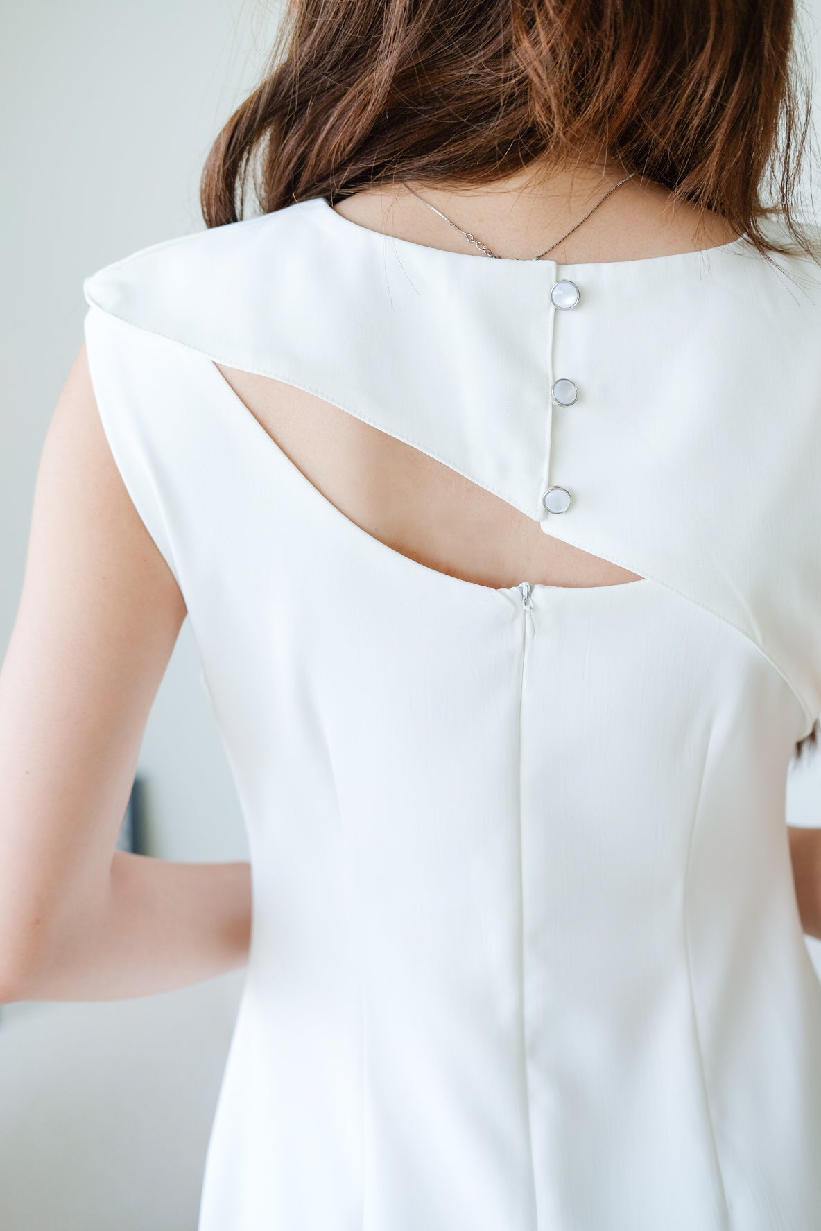 Venice Cut In Skater Maxi Dress (White)