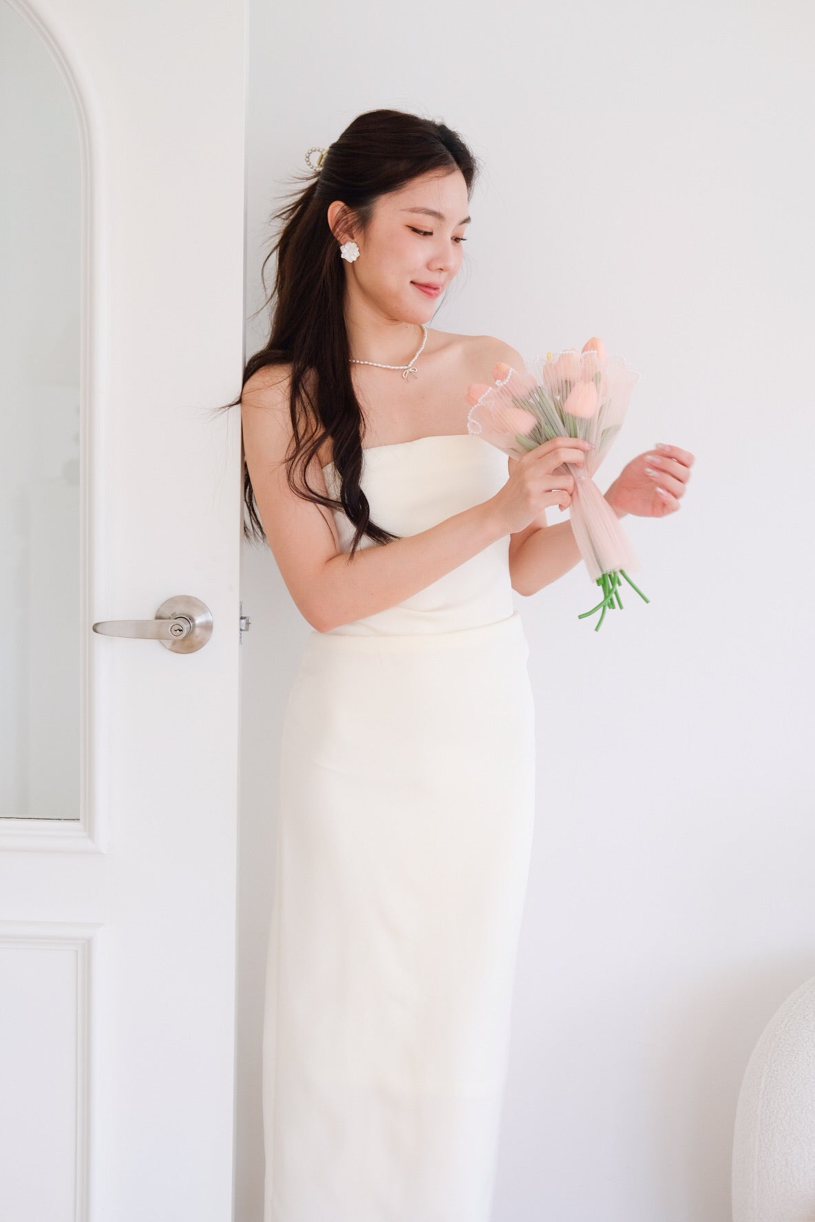 Whitney Tube Maxi Dress (Cream)