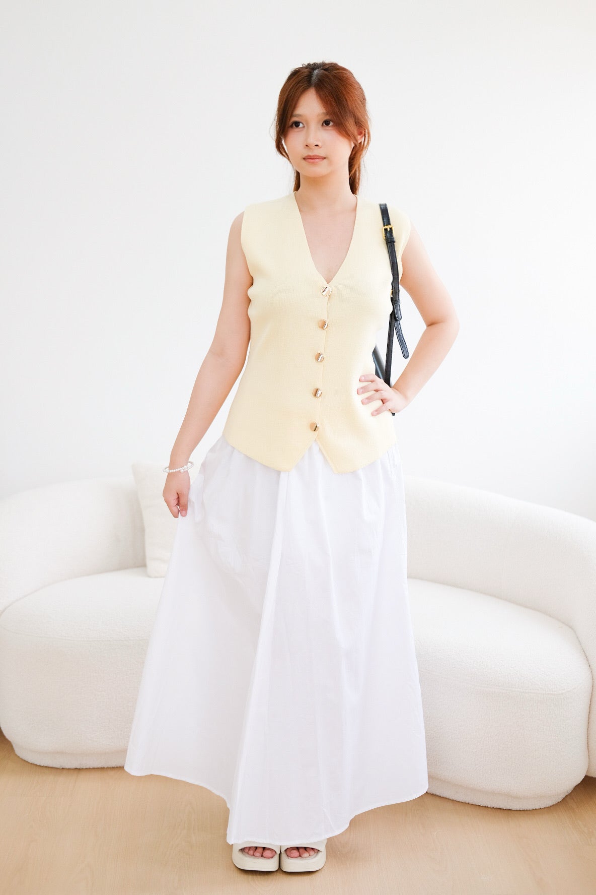 White Pockets Maxi Skirt