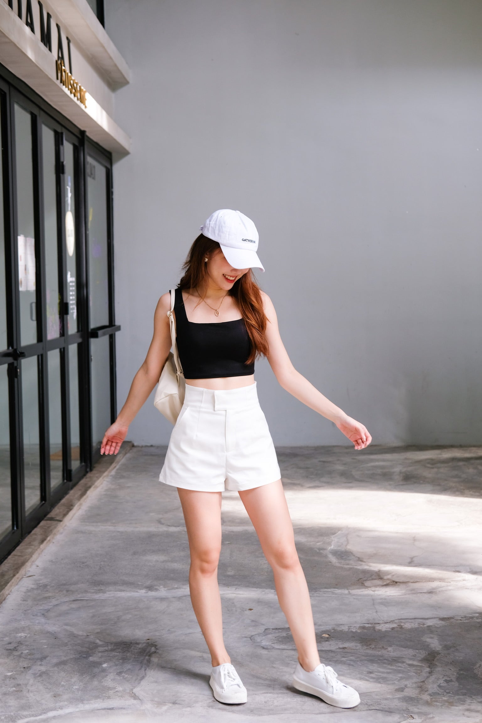 Polene Super High Waist Shorts (White)