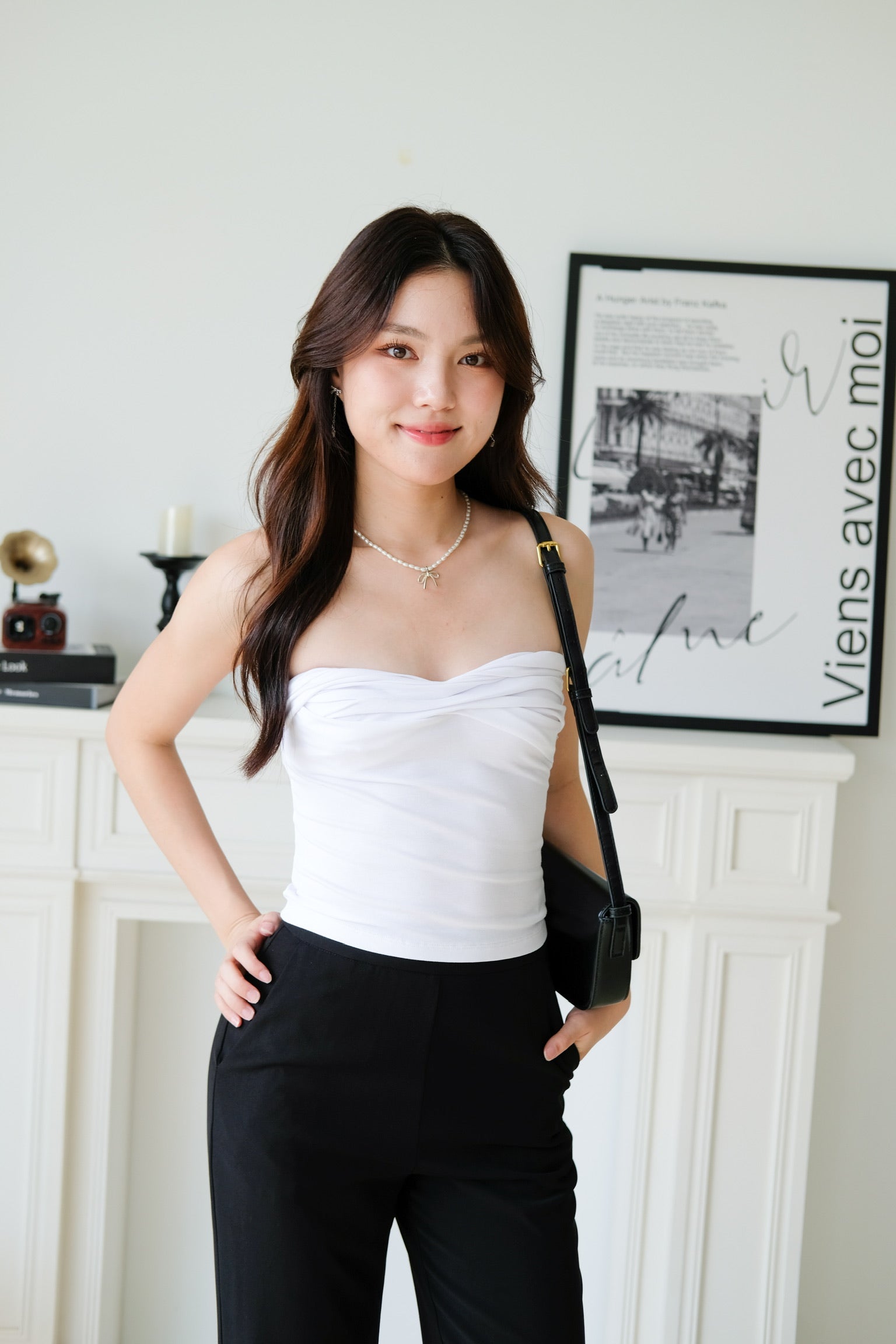 Naomi Twist Cotton Tube Top (White)