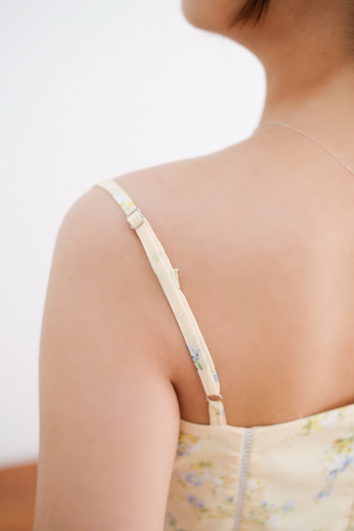 Yellow Floral Corset Strap Dress