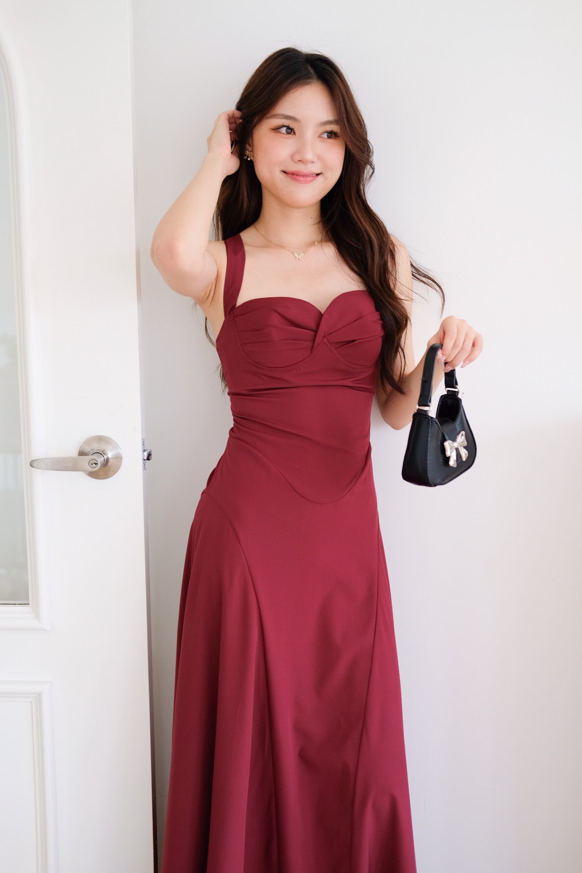 Edelynn Skater Maxi Dress (Wine)