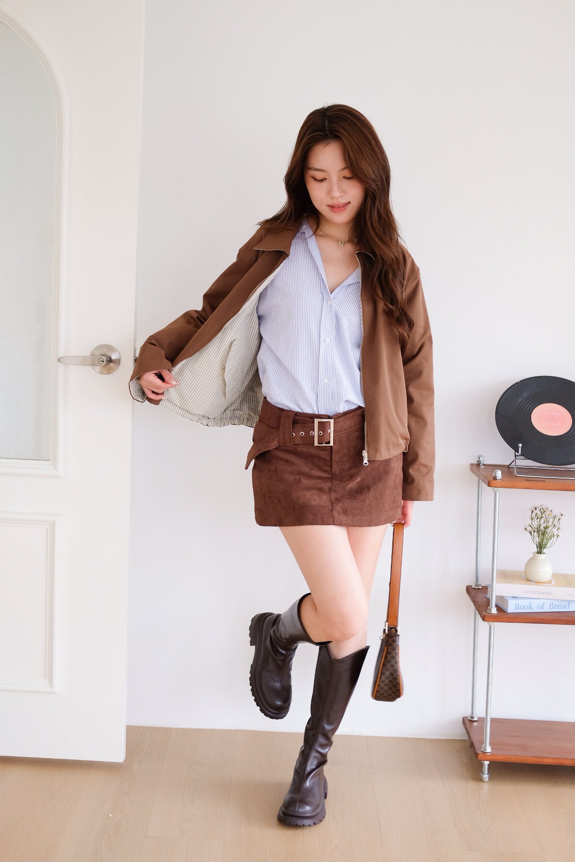 Atley Reversible Bomber Jacket (Walnut Brown)