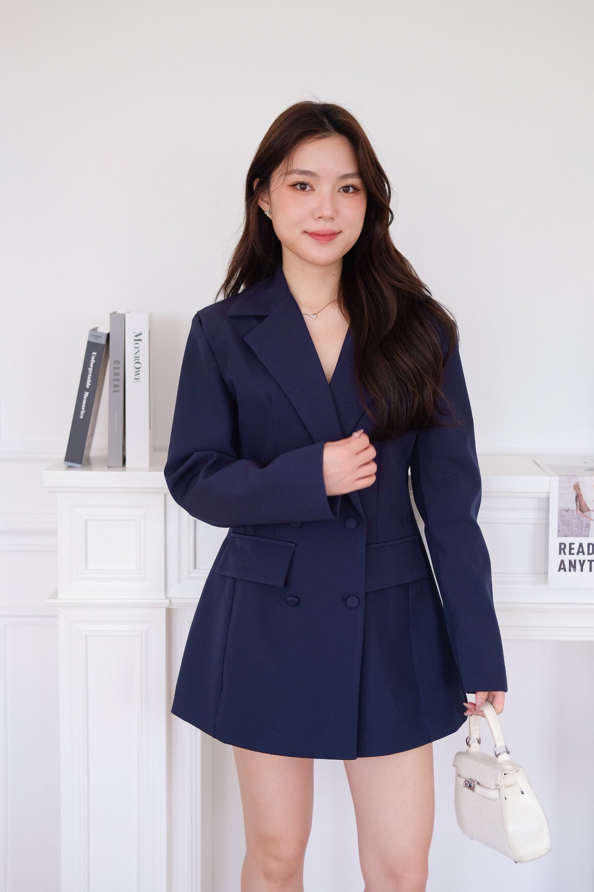 The Executive Blazer Dress (Navy Blue)