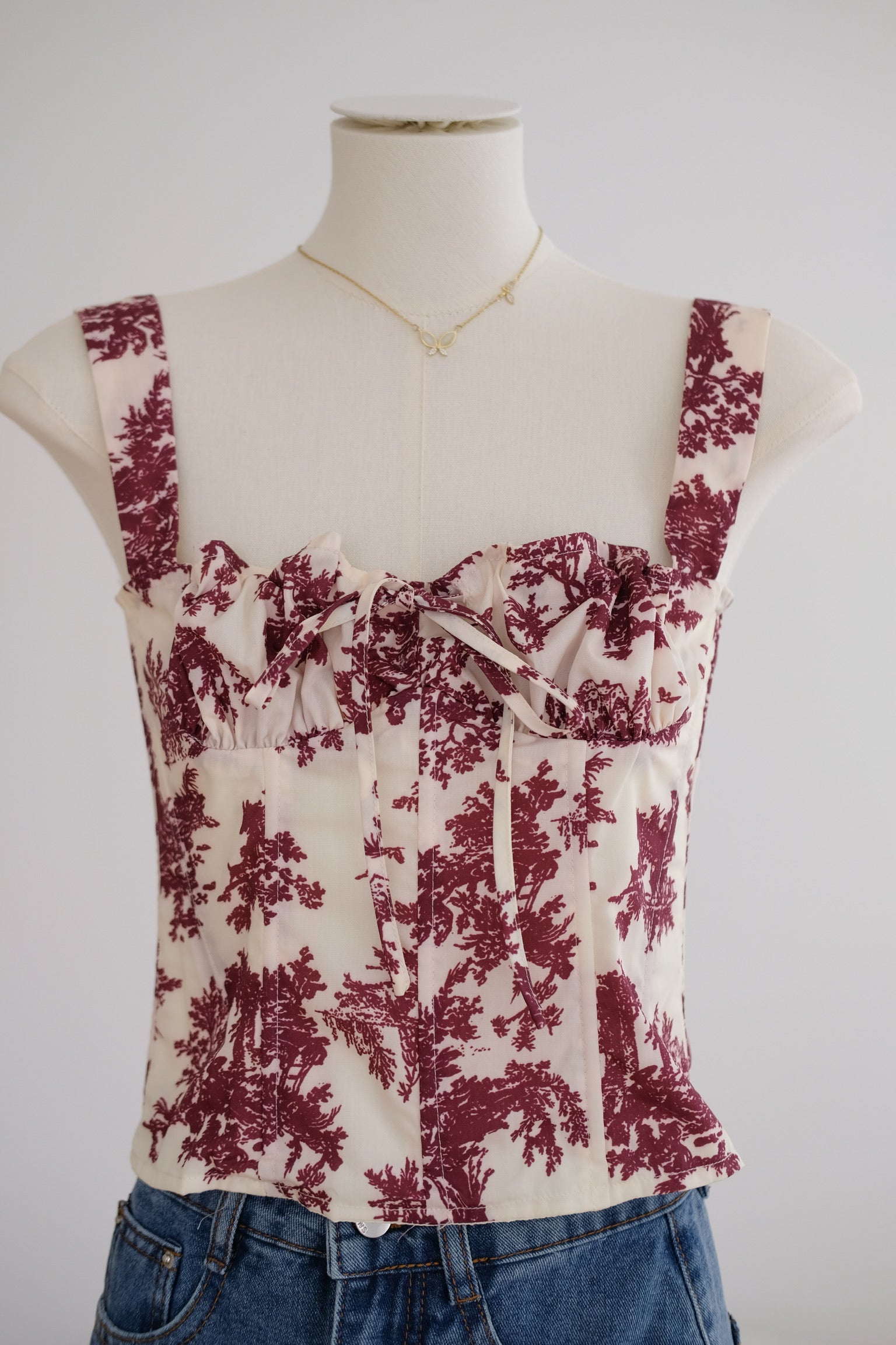 Red Ribbon Cropped Top
