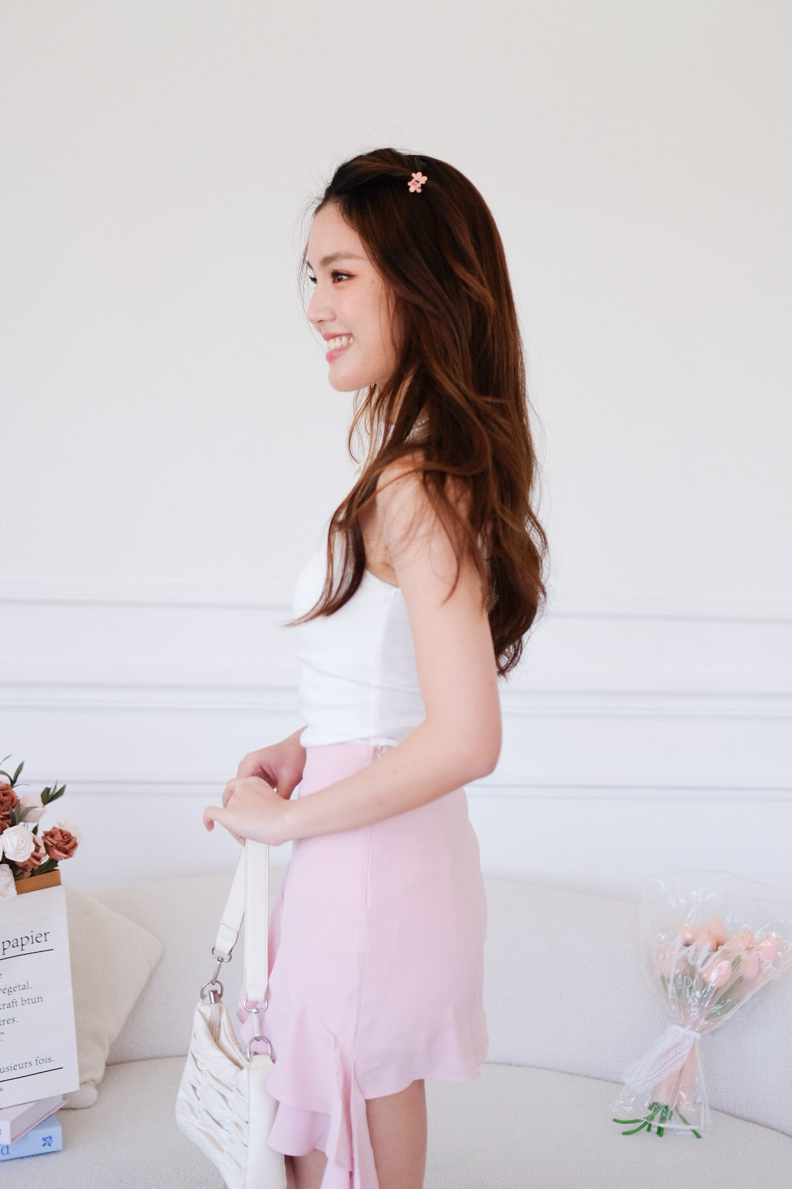 Levina Assymetrical Top (White)