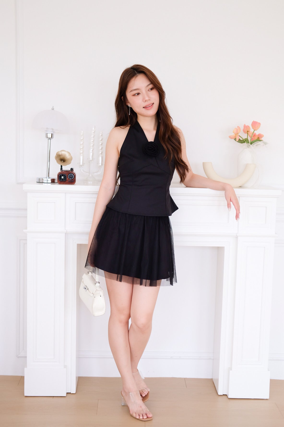 Romy Tulle Mini Skirt (Black)