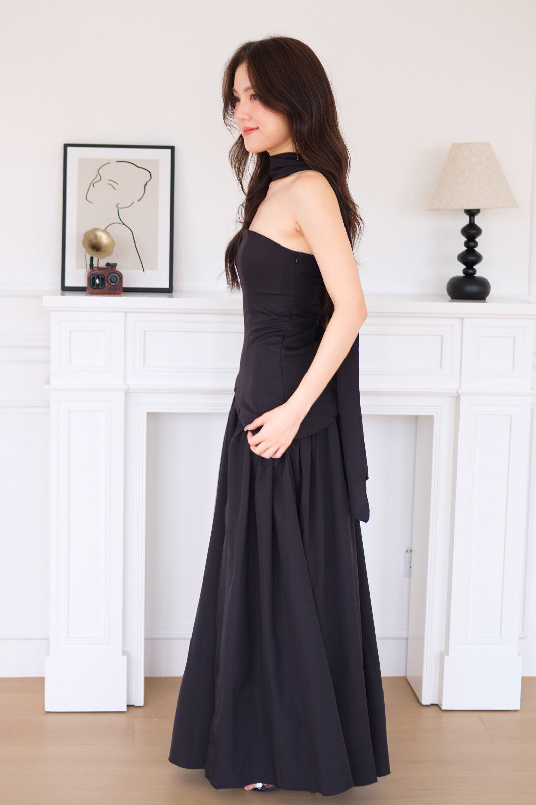 Kimberly Tube Sash Maxi Dress (Black)