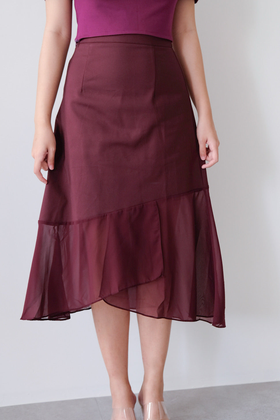 Purple Layered Mesh Skirt