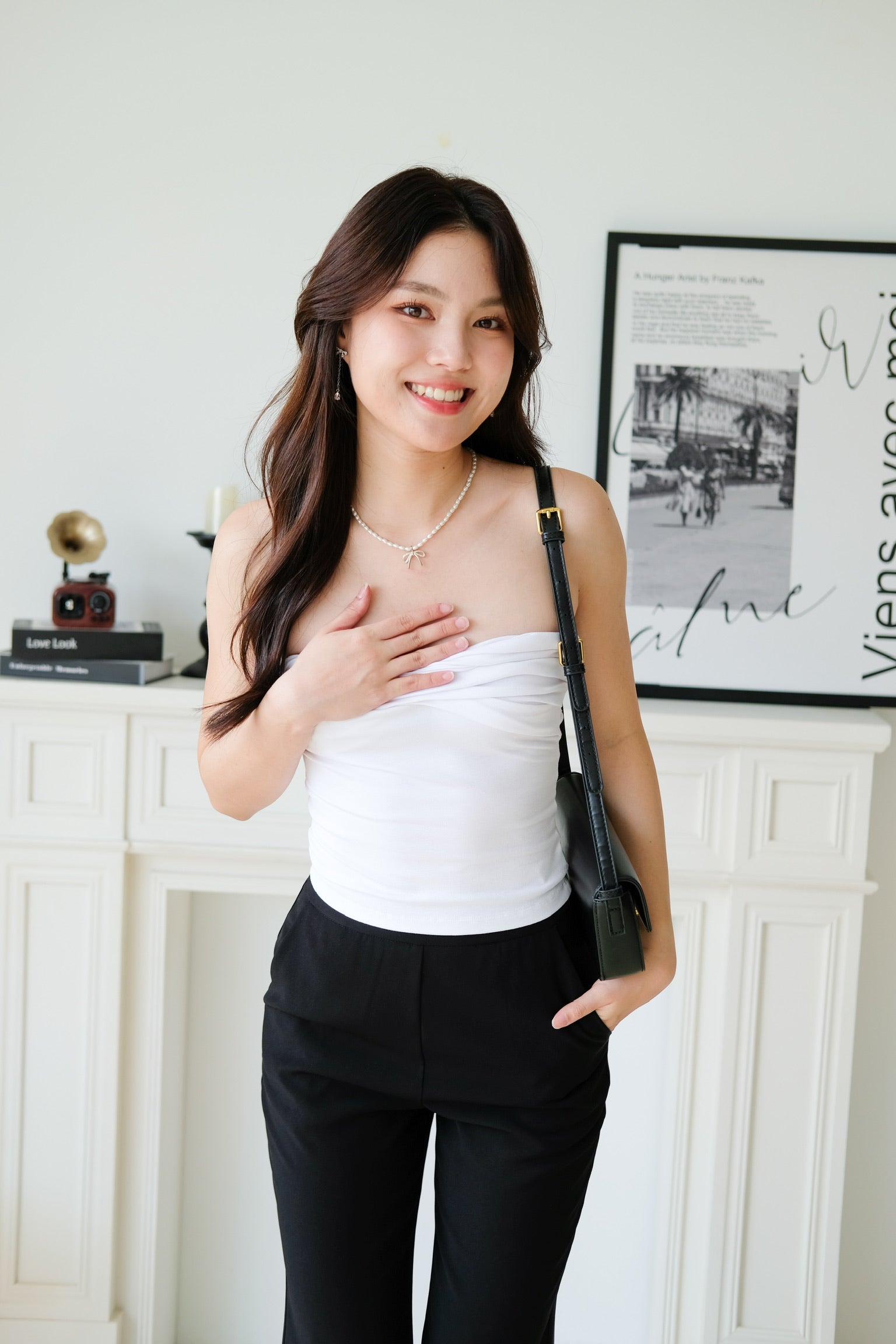 Naomi Twist Cotton Tube Top (White)