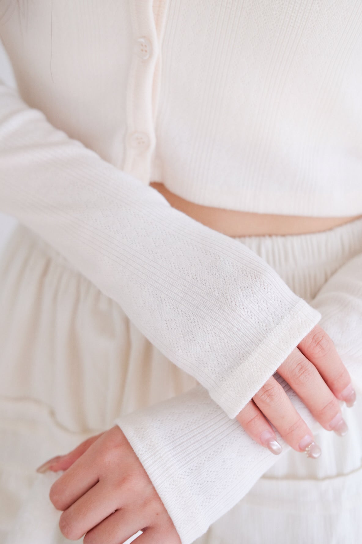 Danielle Cropped Cardigan (Cream)