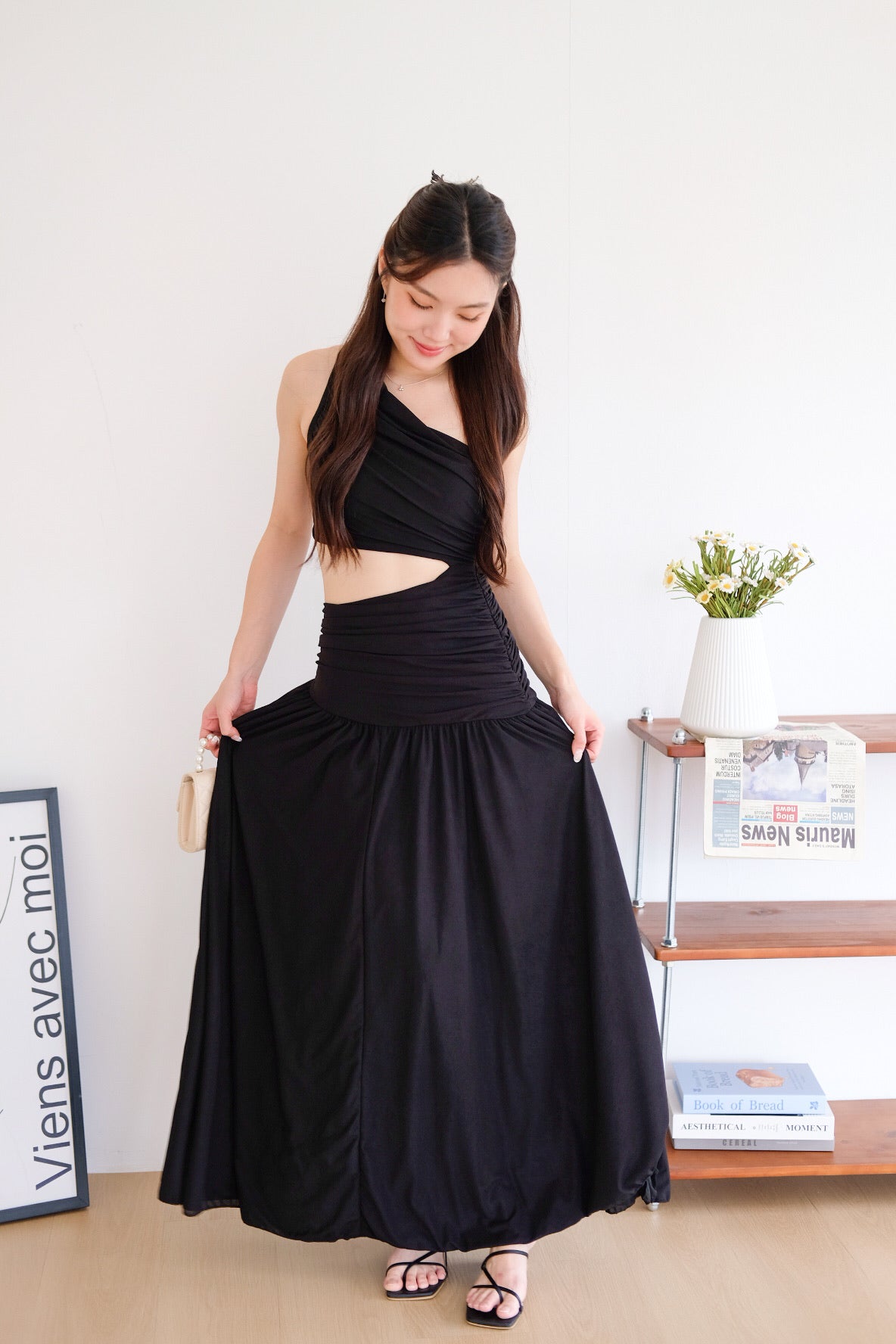 Eclipse Toga Cut Out Maxi Dress (Black)