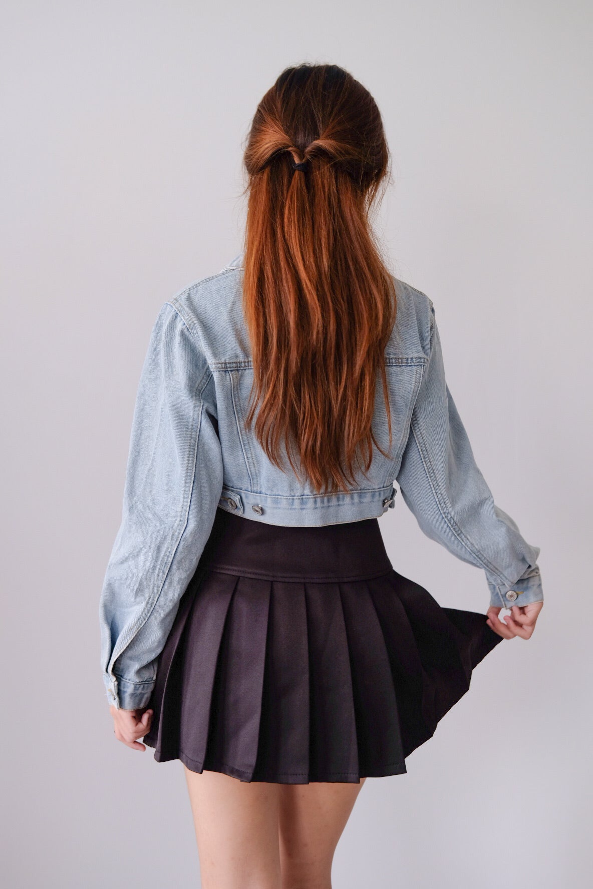 Black Pleated Mini Skirt