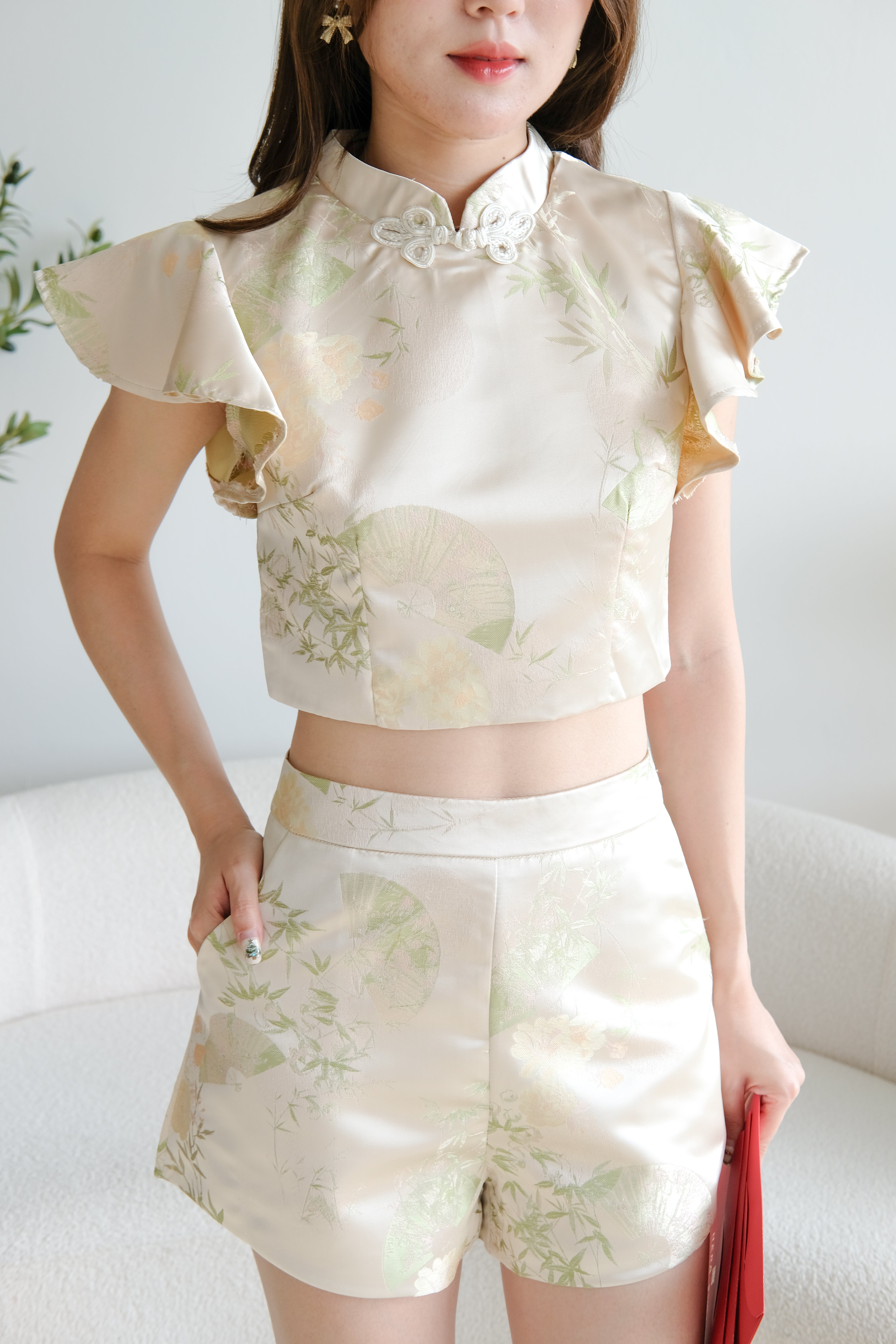 An Qi Cheongsam Set (Champagne Beige)