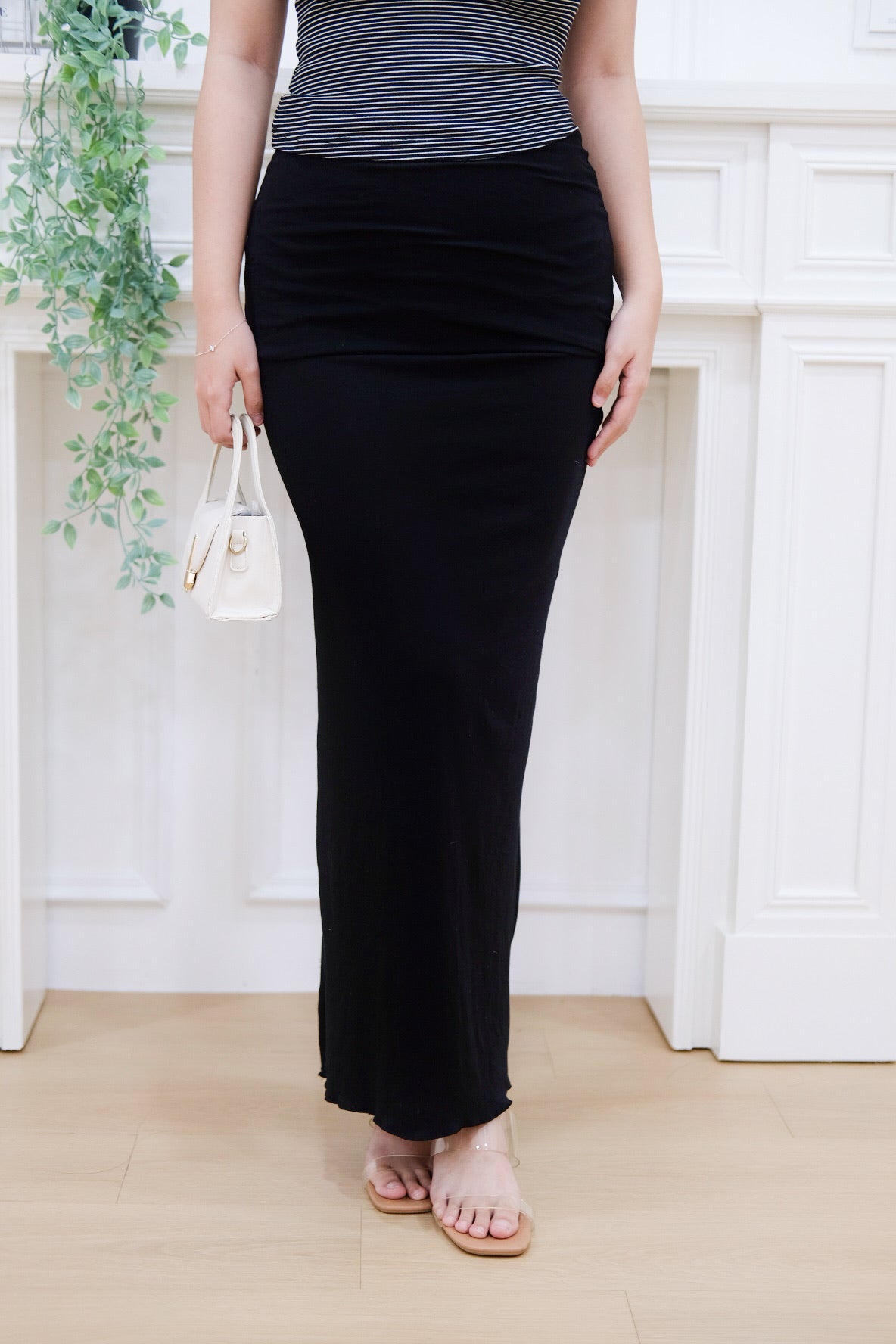Sienna Cotton Maxi Skirt (Black) [ ETA 26 Aug ]