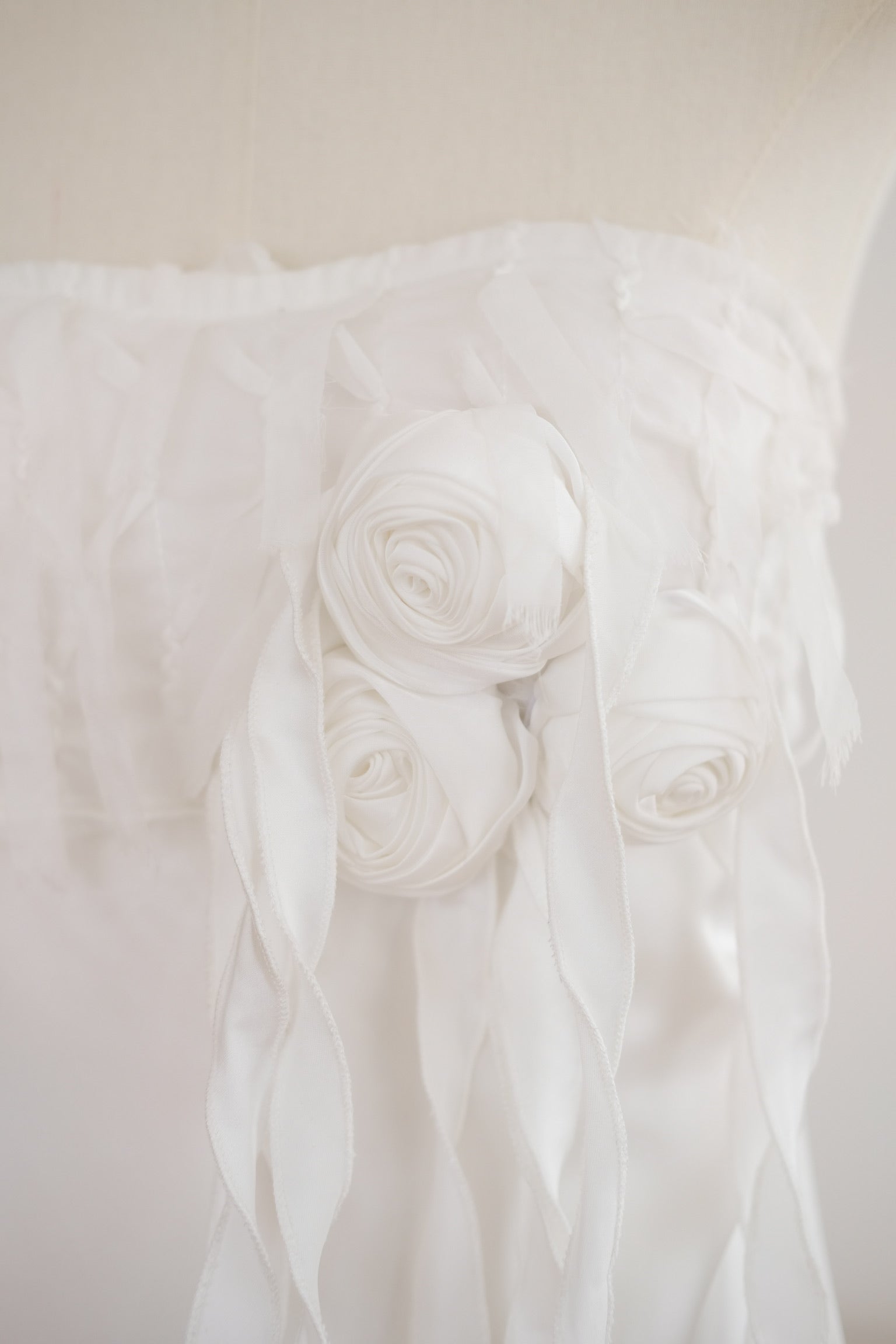 White Satin Rose Tube Dress
