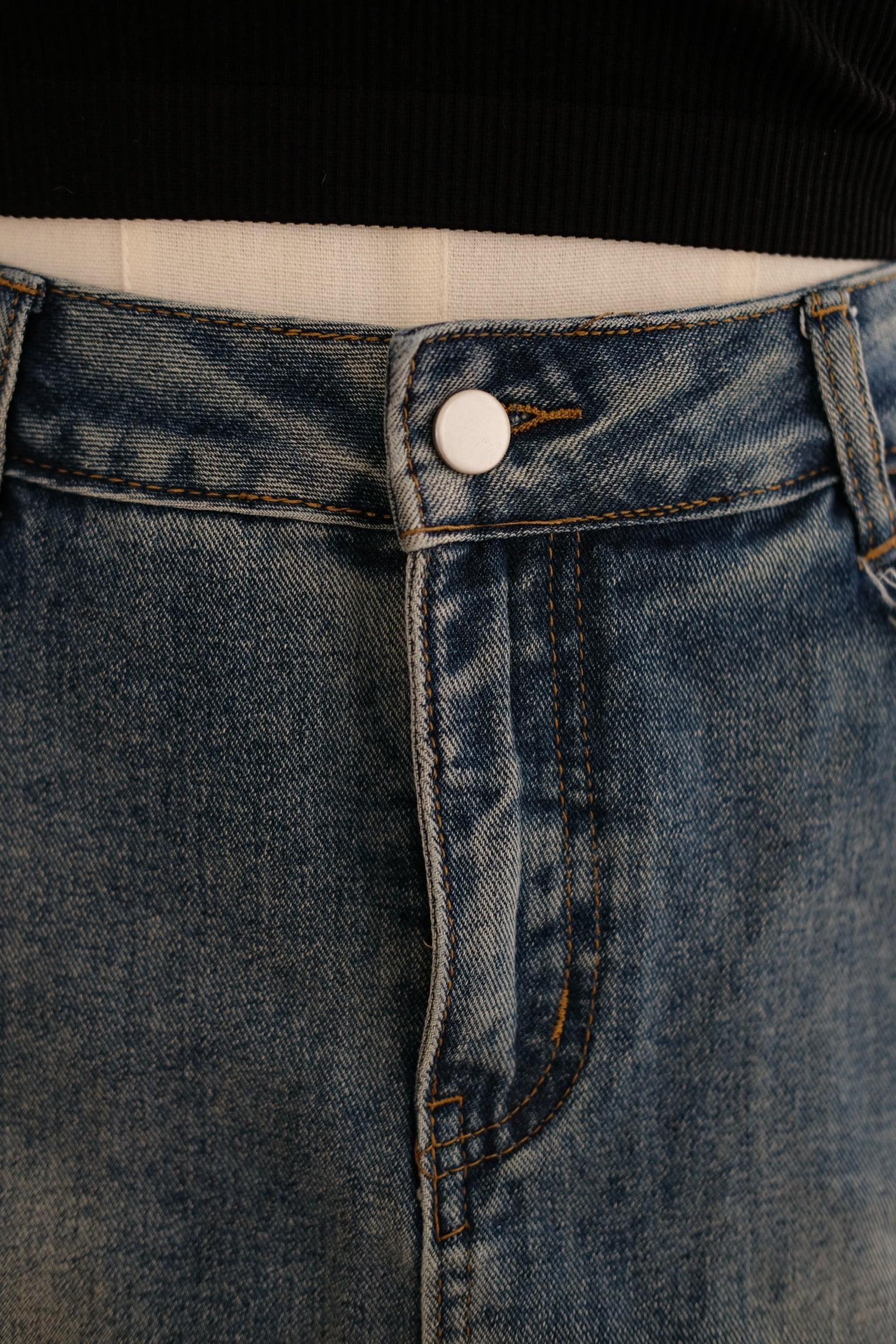 Dark Blue Denim High Waisted Skort