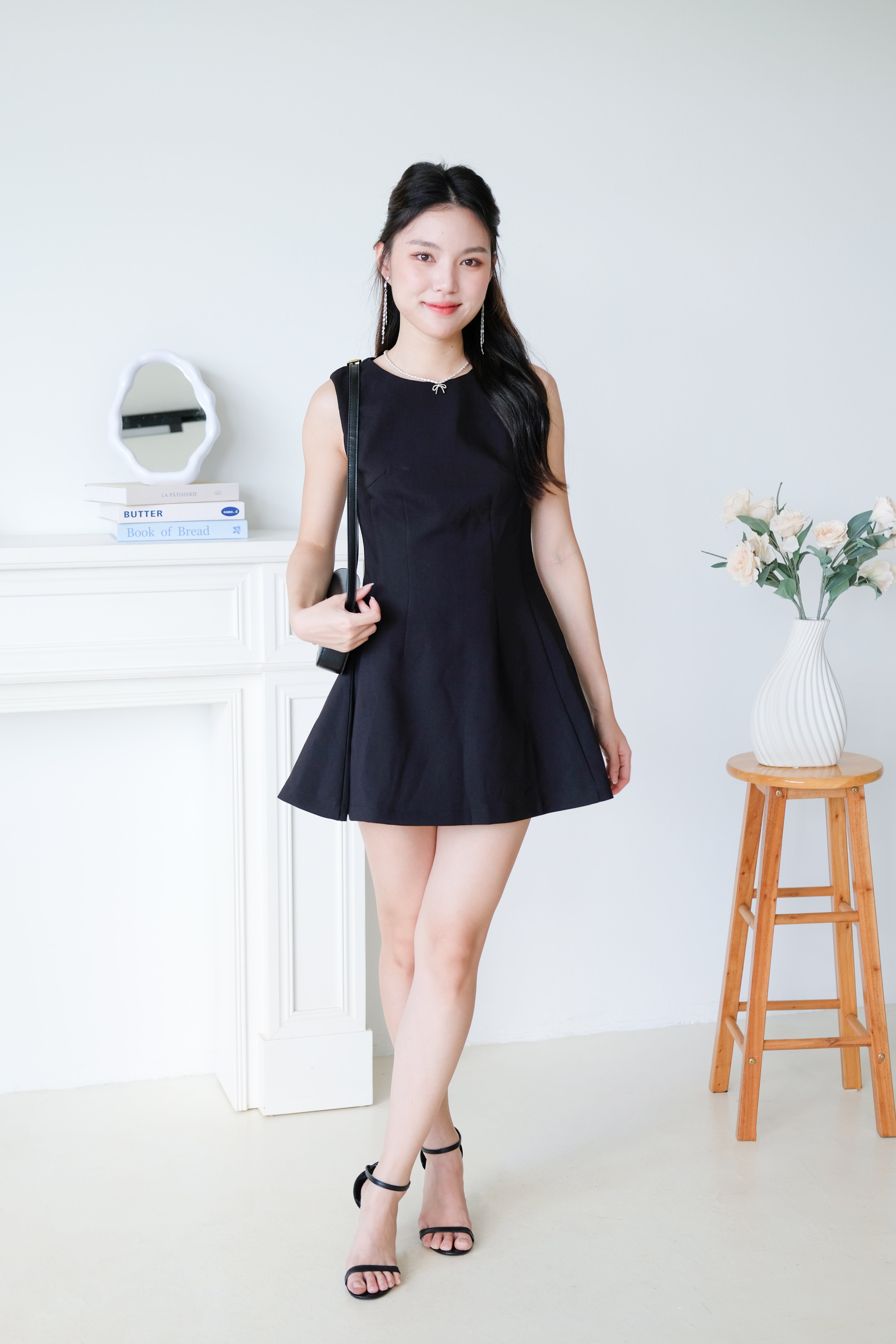 Tasya Skater Dress (Black)