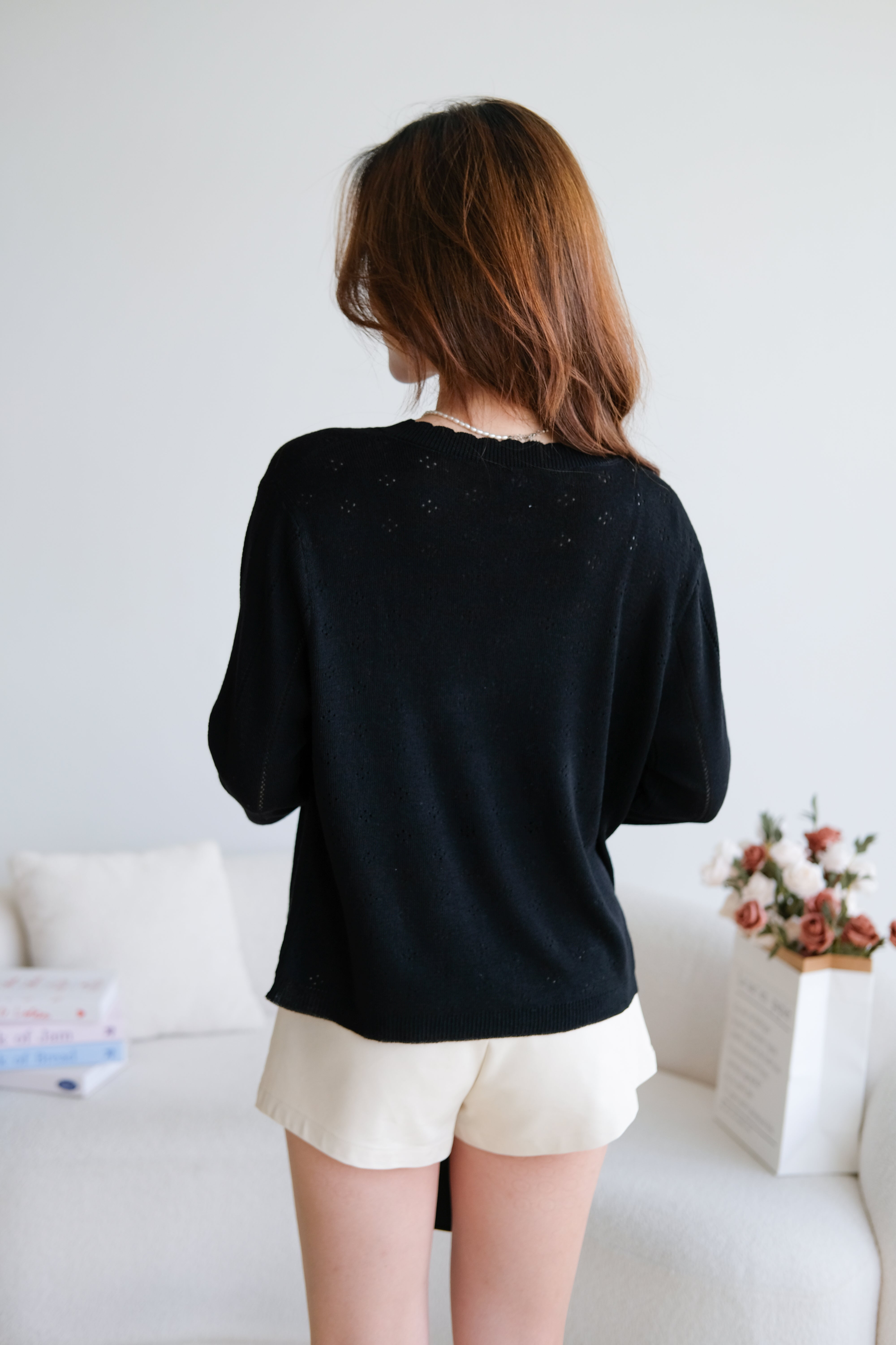 Kasley Light Knit Cardigan (Black)