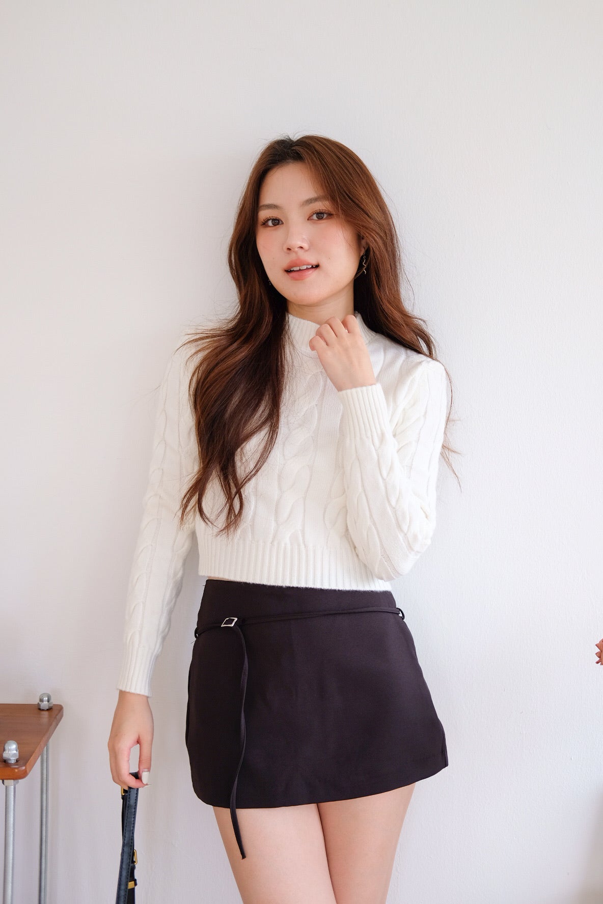 Jeanie Cable Knit Sweater (White)
