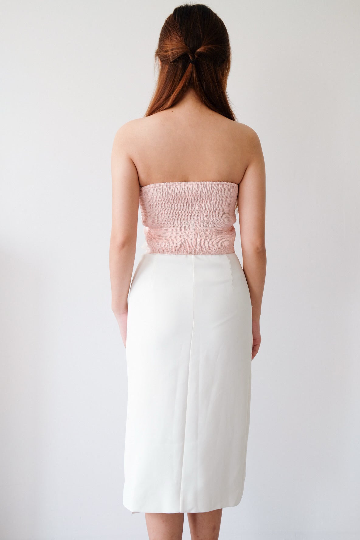 High Waist Rose Silt Midi Skirt