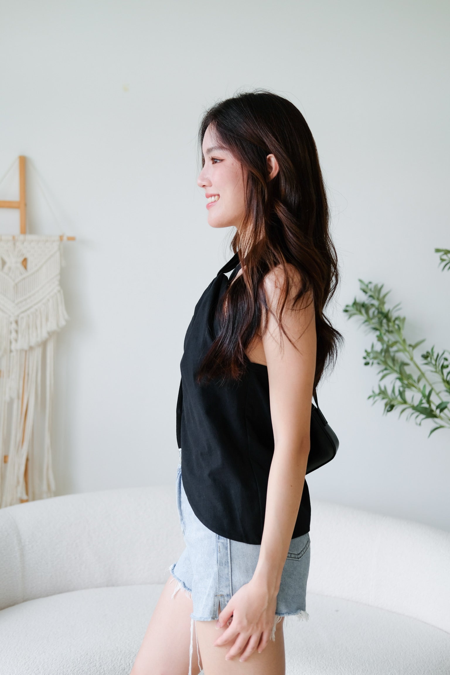 Naylie Halter Muji Top (Black)