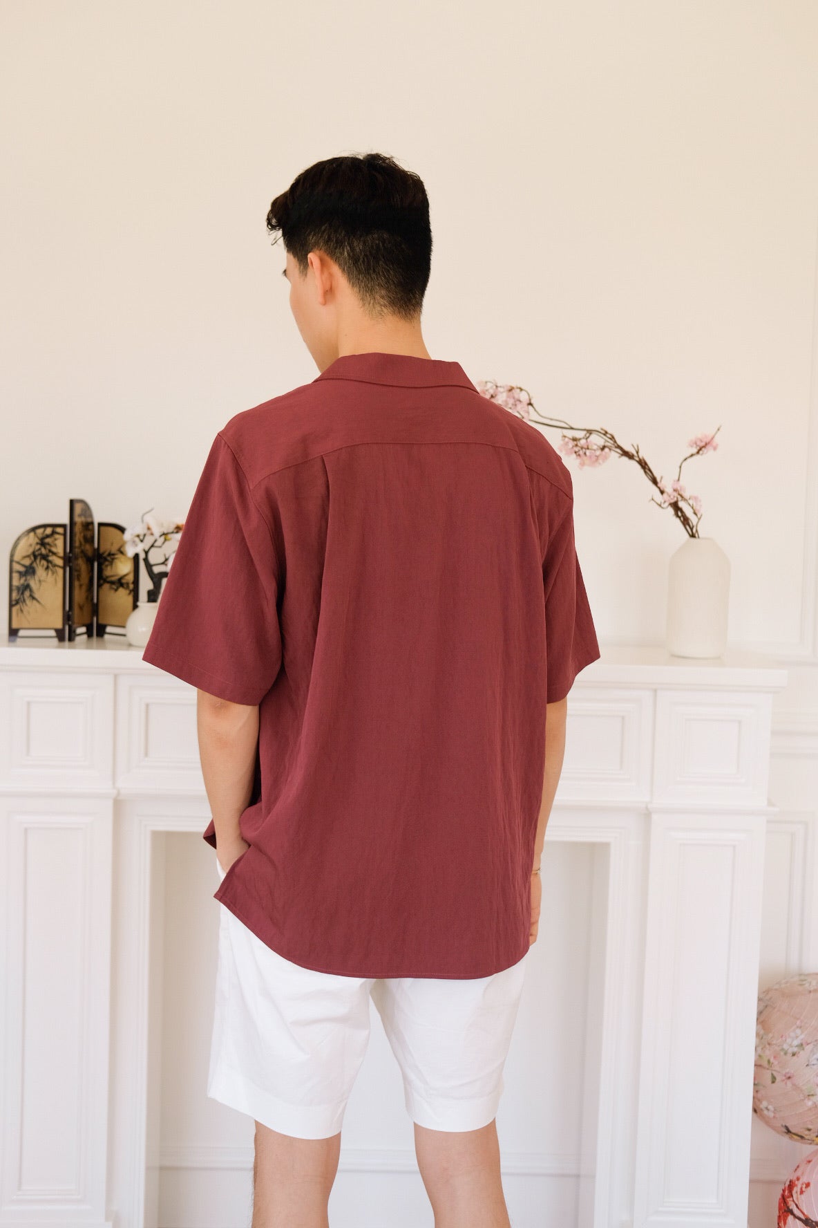 Marcus Collared Button Shirt (Wine)